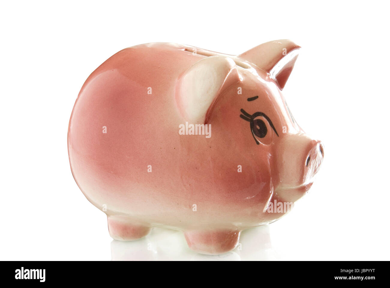 Pink piggy bank isolated on white background Stock Photo - Alamy