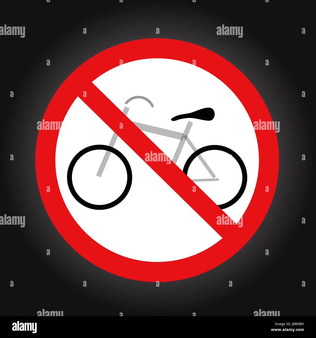 colorful illustration with no bike allowed sign for your design Stock