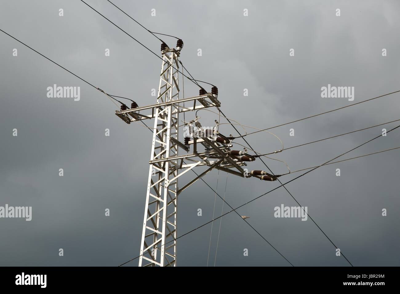 Many cables of electric lines Stock Photo - Alamy