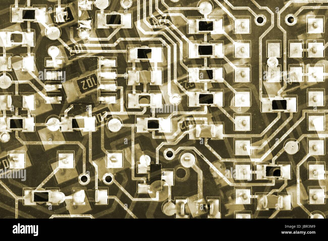 Circuit board lines meshed up on each other Stock Photo Alamy