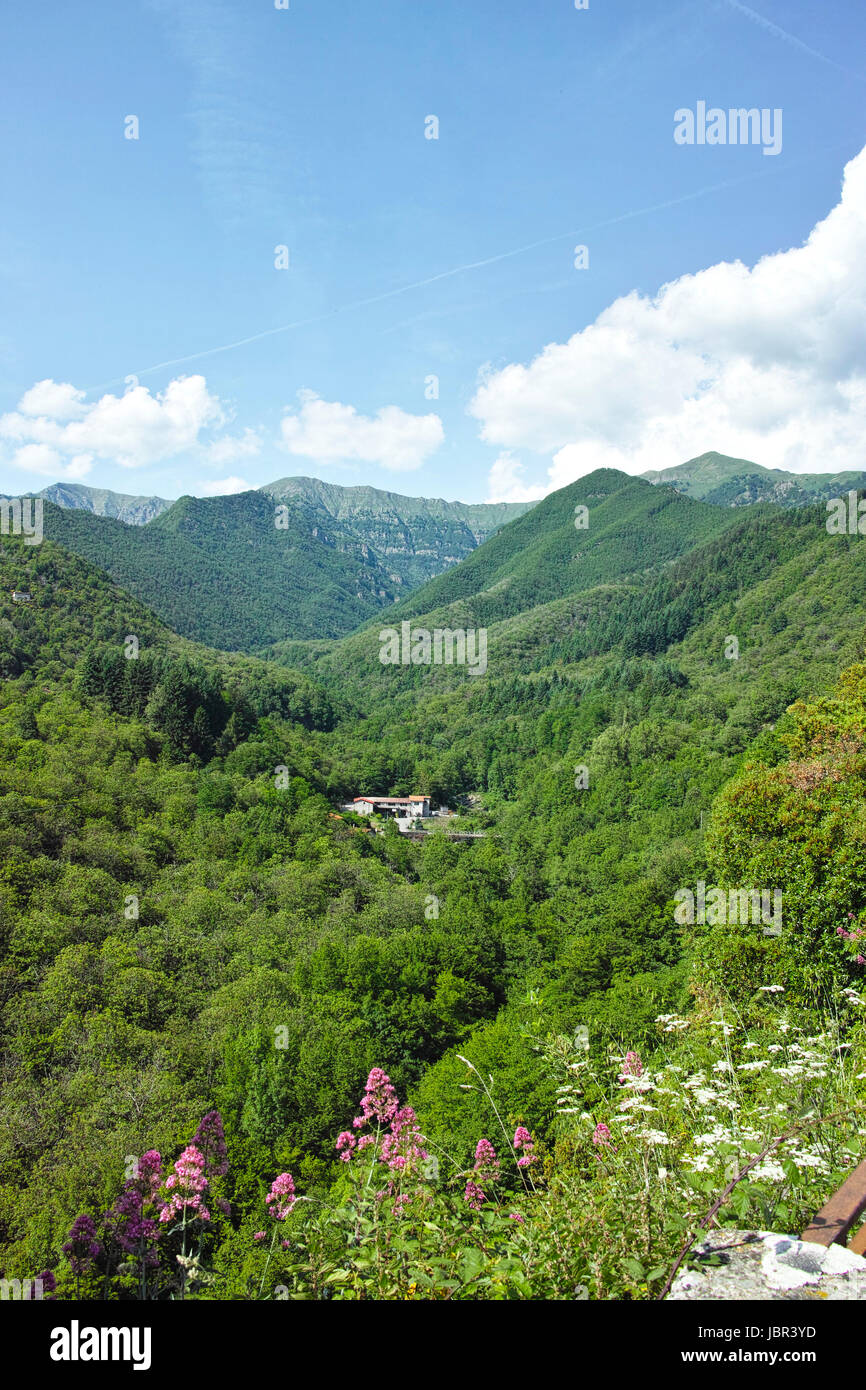 beautiful lunigiana valley in tuscany, italy Stock Photo