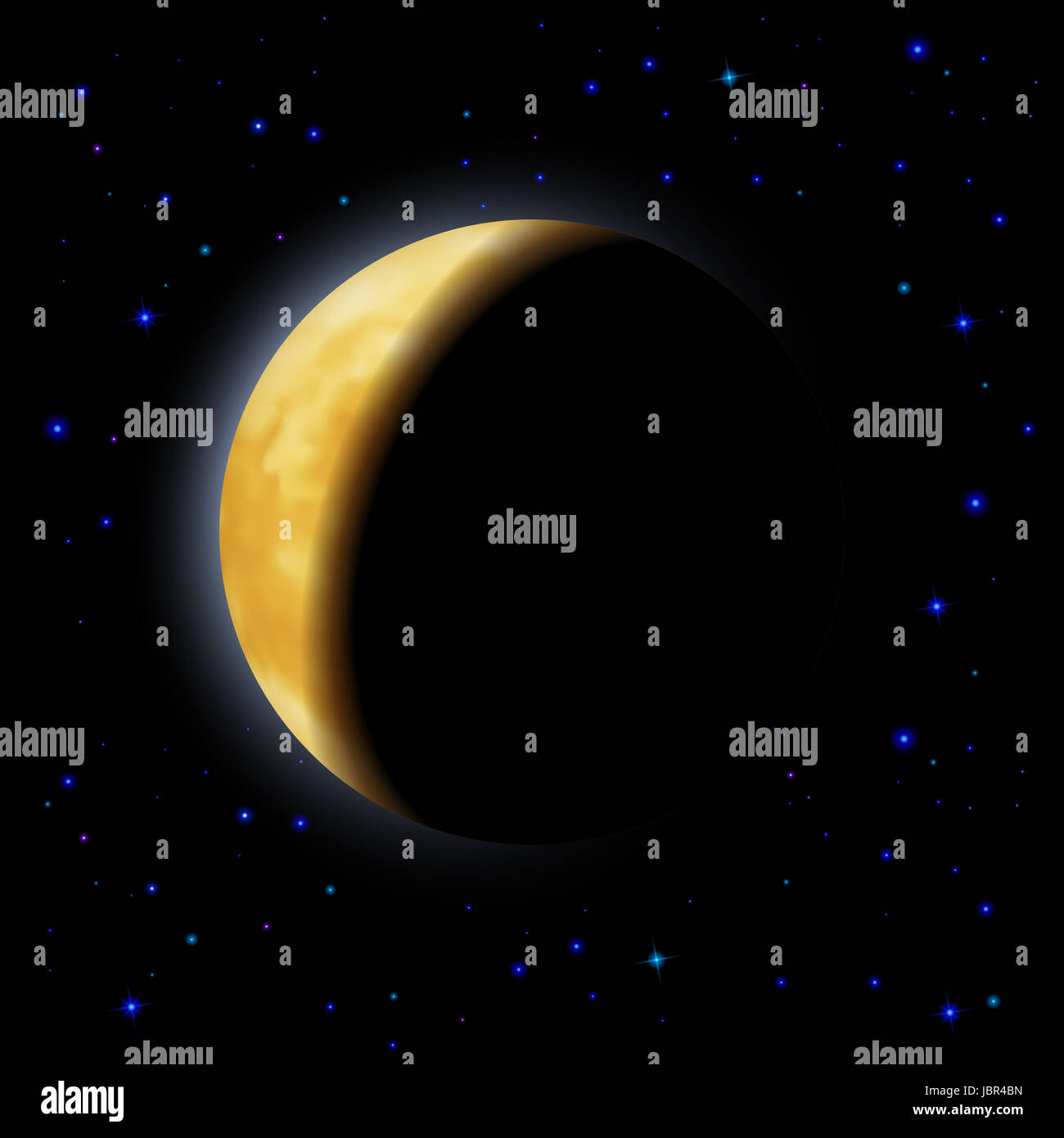 Partial eclipse of the moon in shadows space right side Stock Photo - Alamy