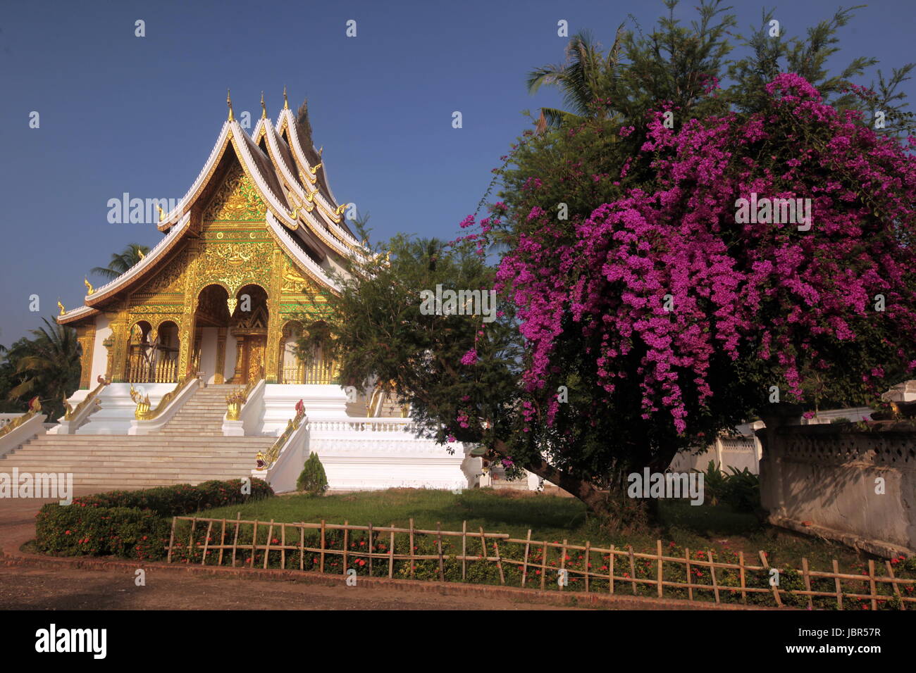 Der Koenigspalast in der Altstadt von Luang Prabang in Zentrallaos von Laos in Suedostasien. Stock Photo