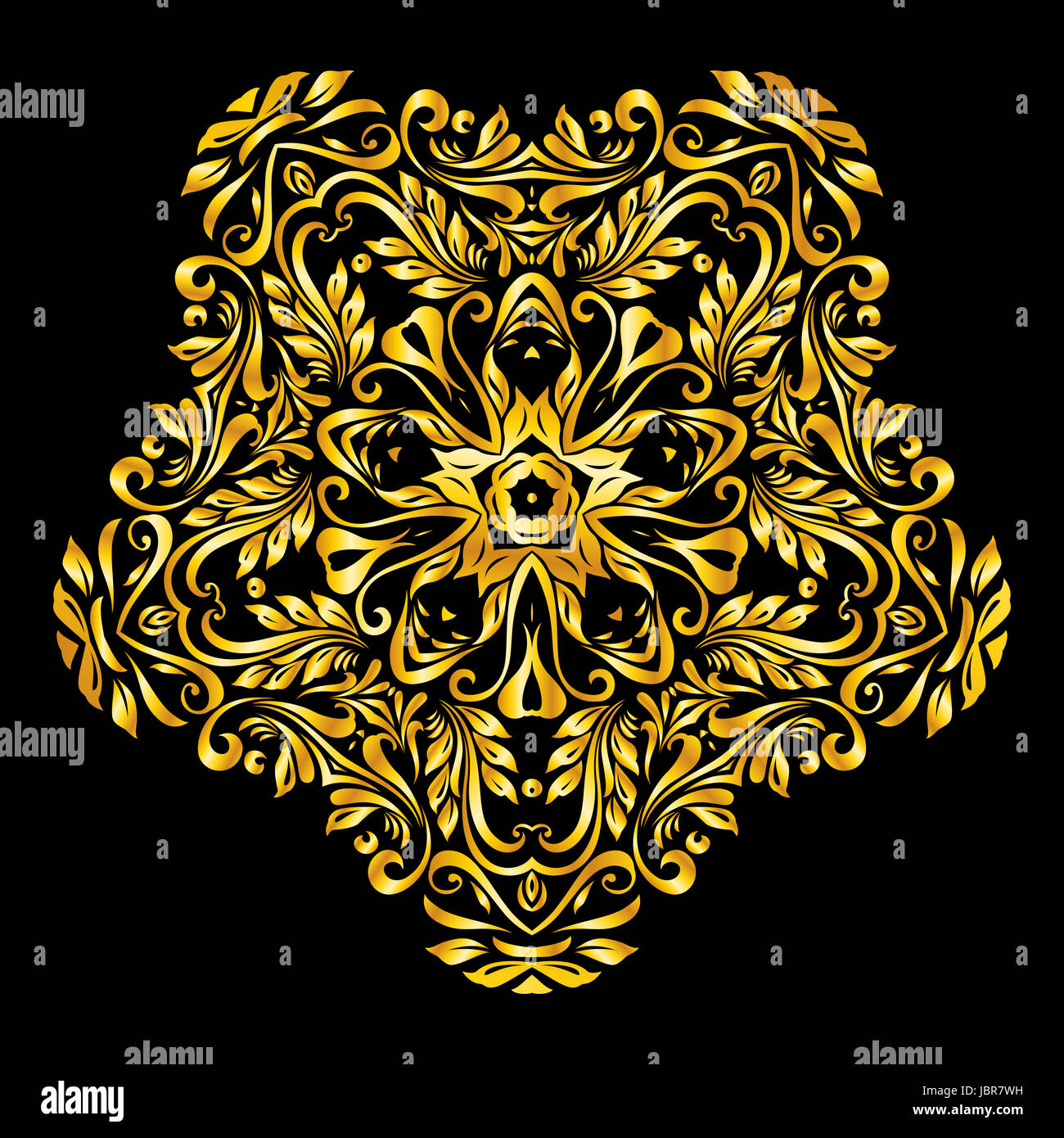 Vector gold elements on a black background Stock Photo - Alamy