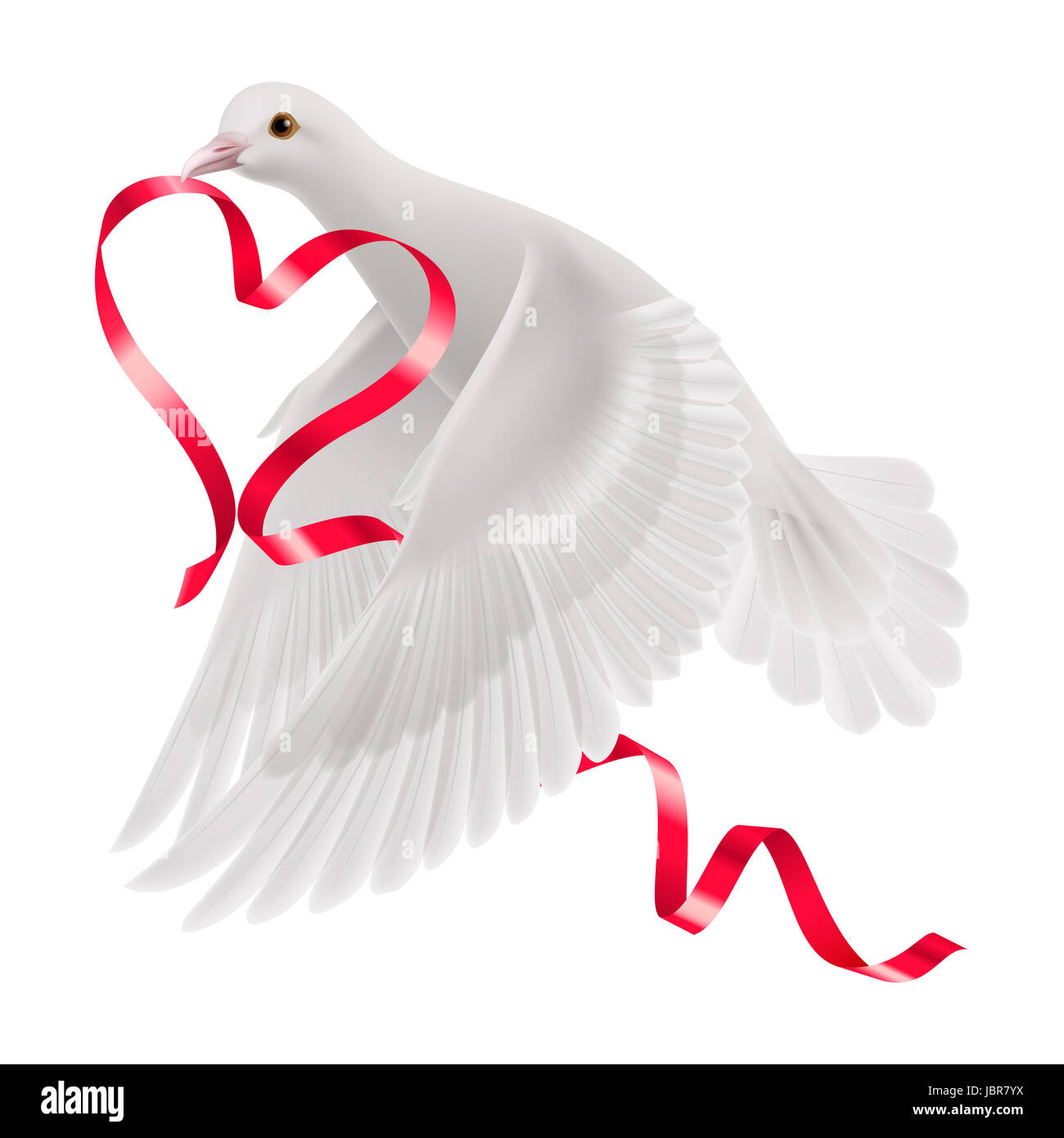 White dove red ribbon on hi-res stock photography and images - Alamy