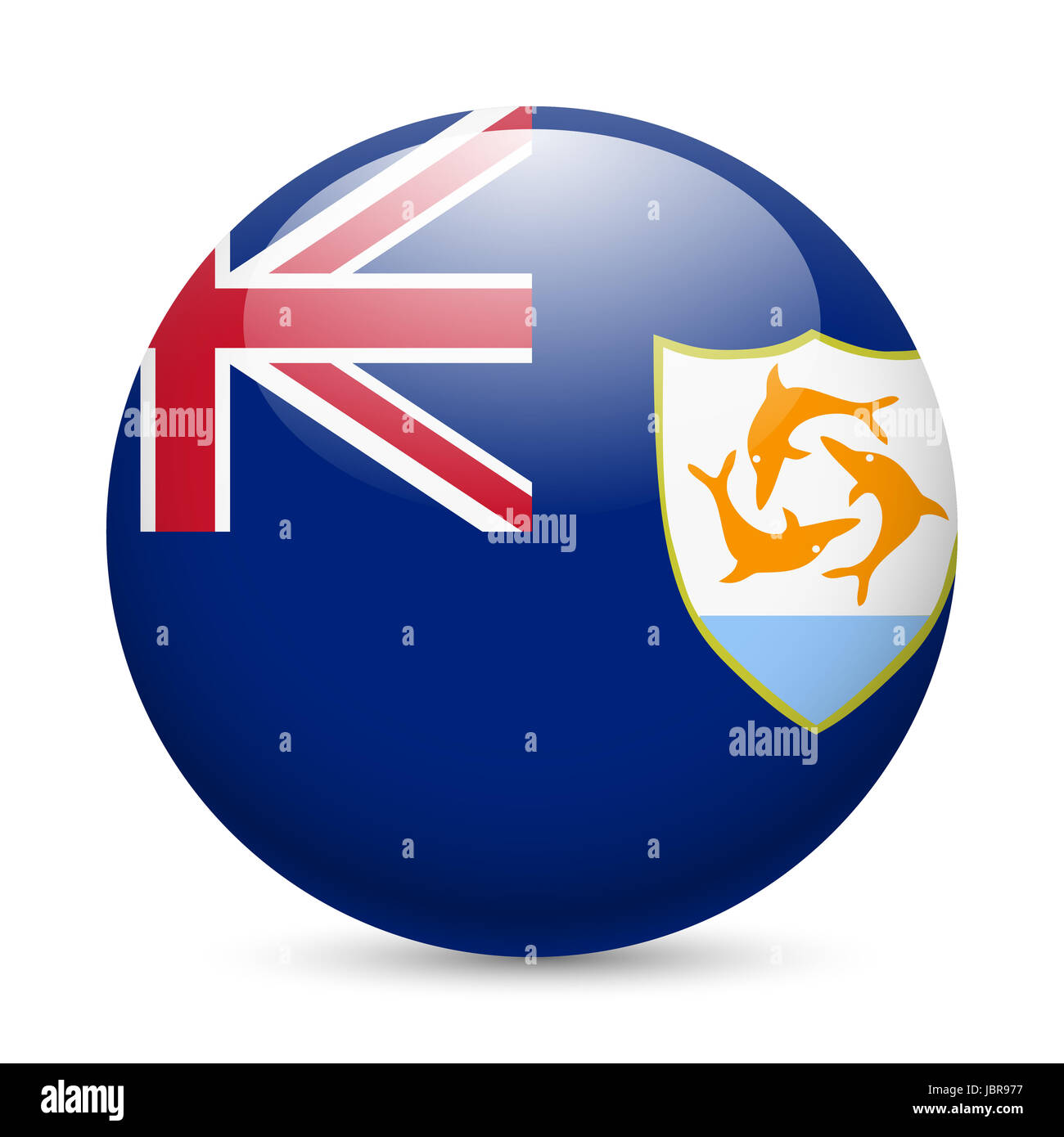 A Round Badge In The Colours Of Anguilla Flag Stock Photo Alamy
