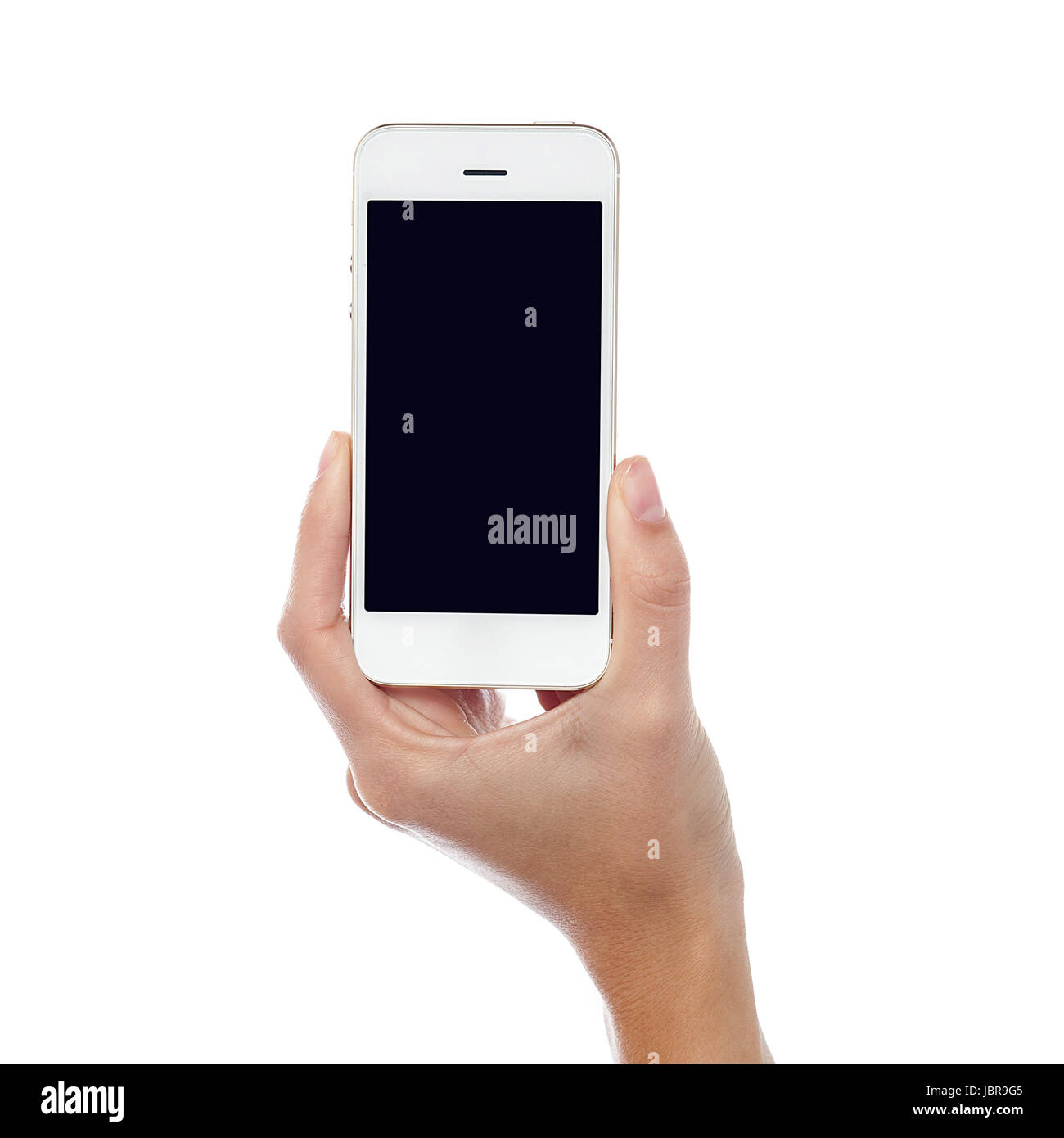 Latest cell phone being displayed for sale Stock Photo