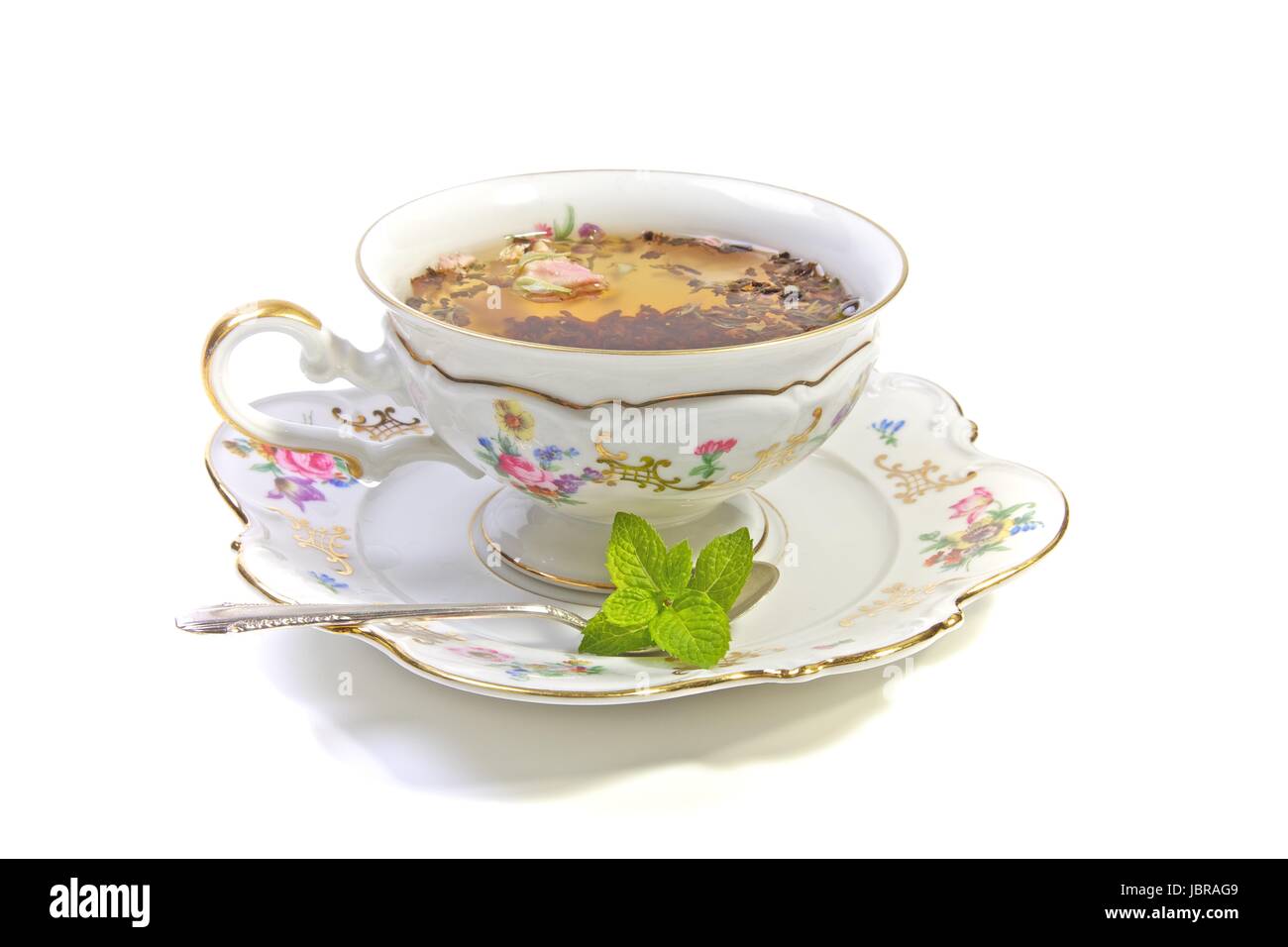 Pretty porcelian cup of tea, High tea Stock Photo - Alamy