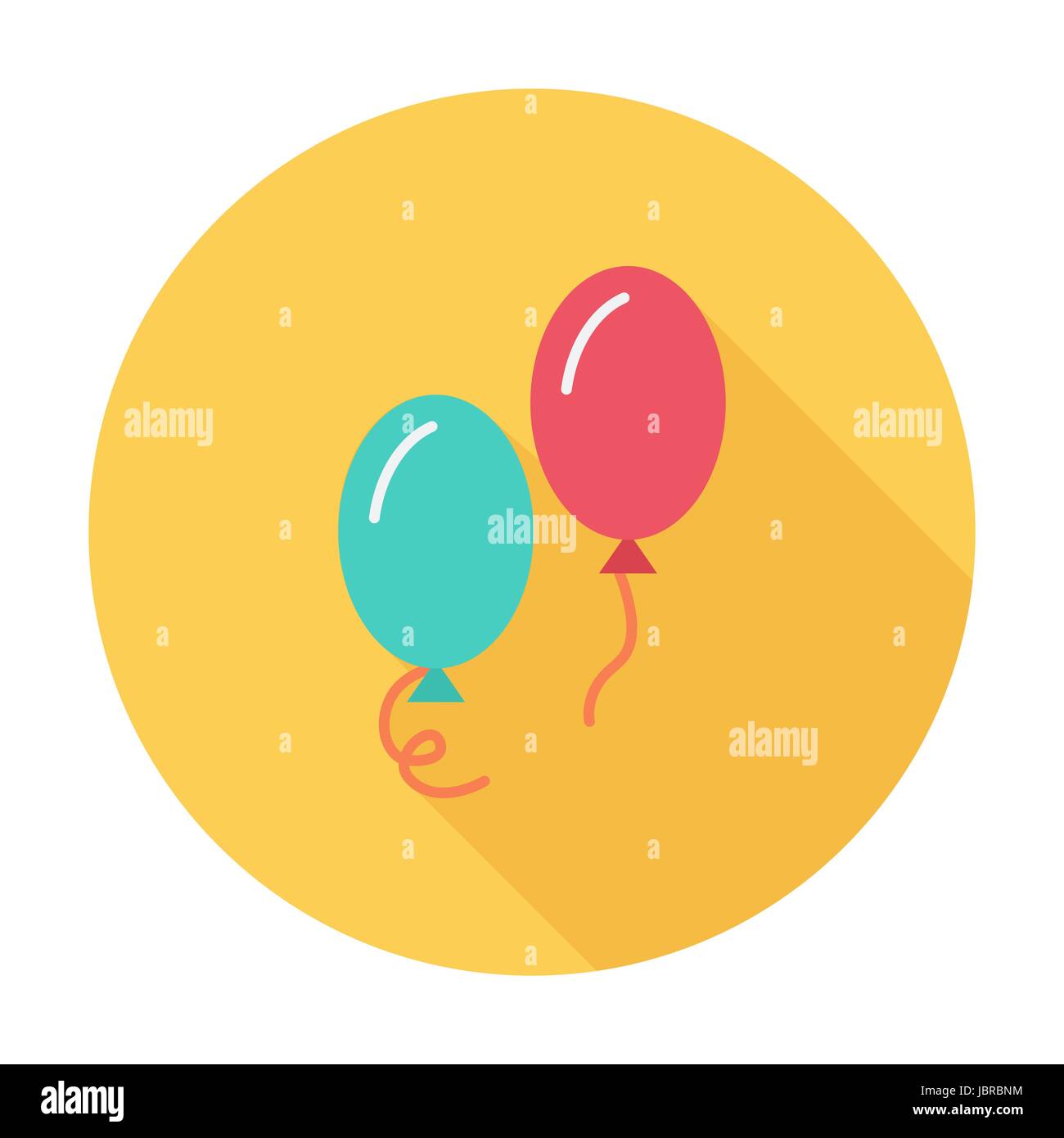 Ballon icon icon. Flat vector related icon with long shadow for web and mobile applications. It can be used as - logo, pictogram, icon, infographic el Stock Vector