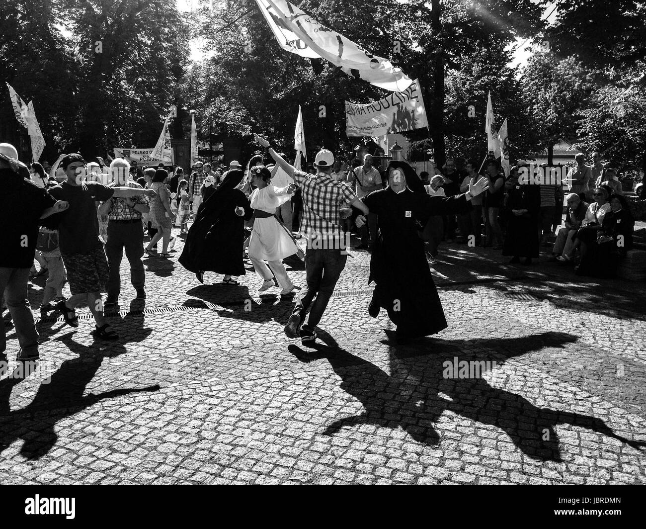 Poznan, Poland. 11th June, 2017. 'Pro life' demonstration in Poznan, 11.06.2017, anti abortion, catholic and nationalists from ONR together. Low quality, pics taken with an iphone. Credit: Szymon Mucha/Alamy Live News Stock Photo