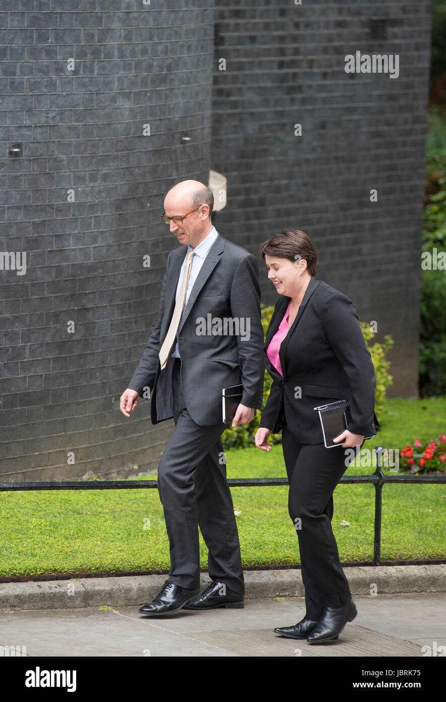 Downing Street, London, UK. 12th June, 2017. Scottish Conservative leader Ruth Davidson arrives in Downing Street before the first cabinet meeting of the new conservative government of PM Theresa May since the general election. Credit: Malcolm Park/Alamy live News. Stock Photo