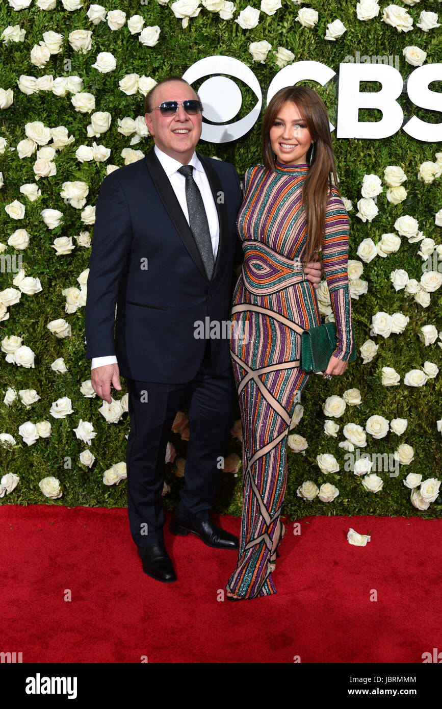 New York, USA. 11th Jun, 2017. Tommy Mottola and Thalia attend the 2017 Tony Awards at Radio City Music Hall on June 11, 2017 in New York City. Credit: Erik Pendzich/Alamy Live News Stock Photo