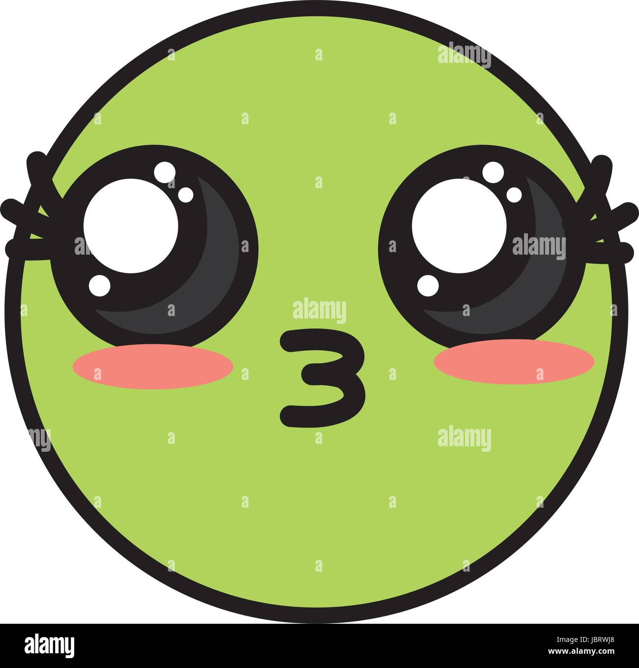 cute kawaii beautiful face smile and happy Stock Vector Image & Art - Alamy