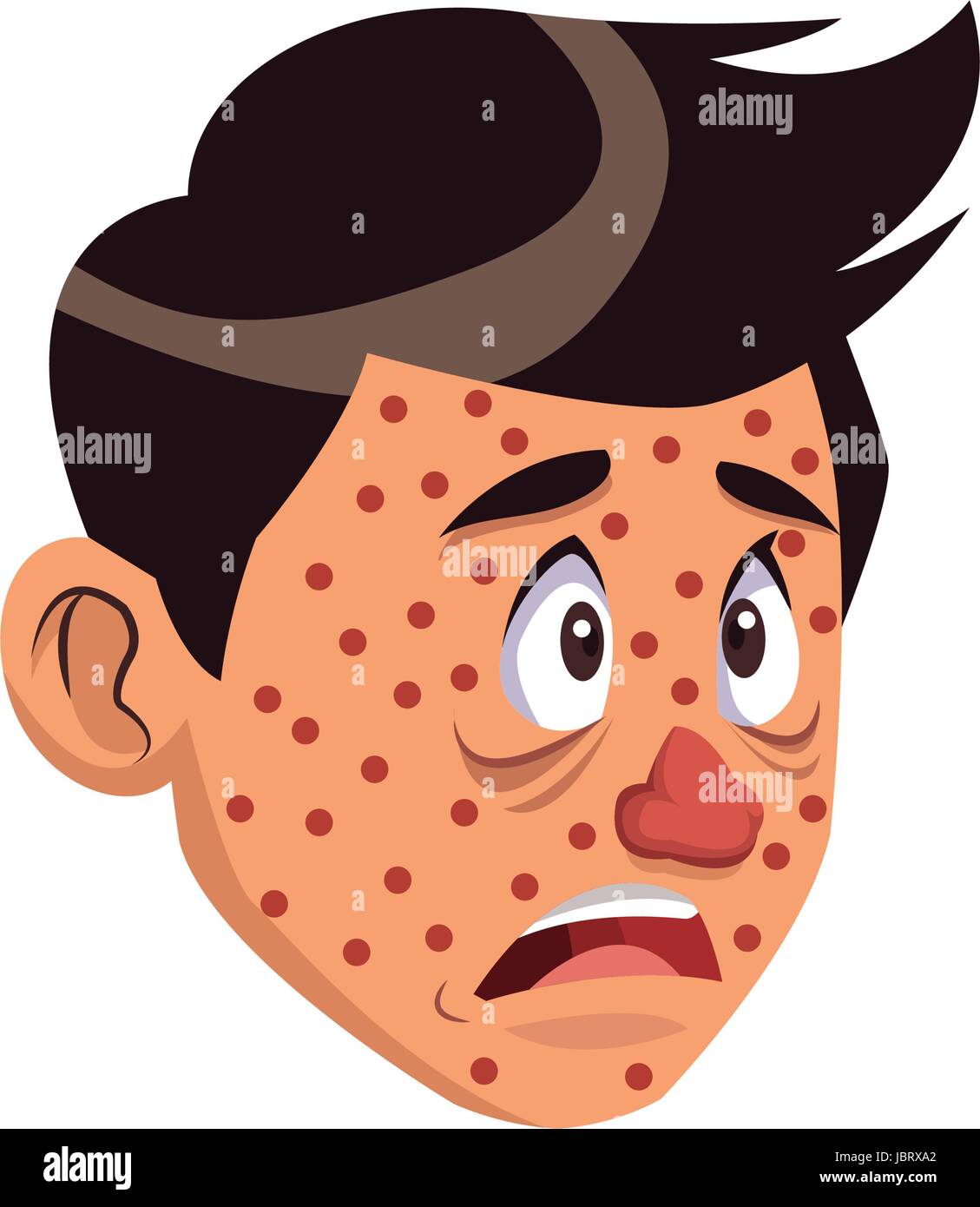 cartoon man with health problem allergy Stock Vector