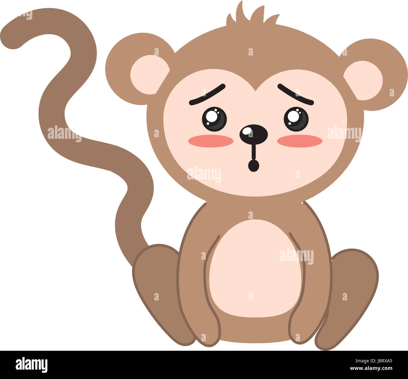cute monkey wild animal with face expression Stock Vector Image & Art ...