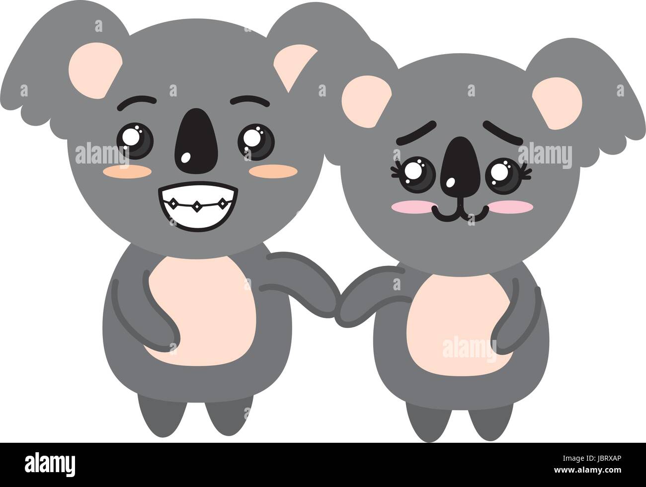 cute couple koala wild animal with beautiful expression Stock Vector ...