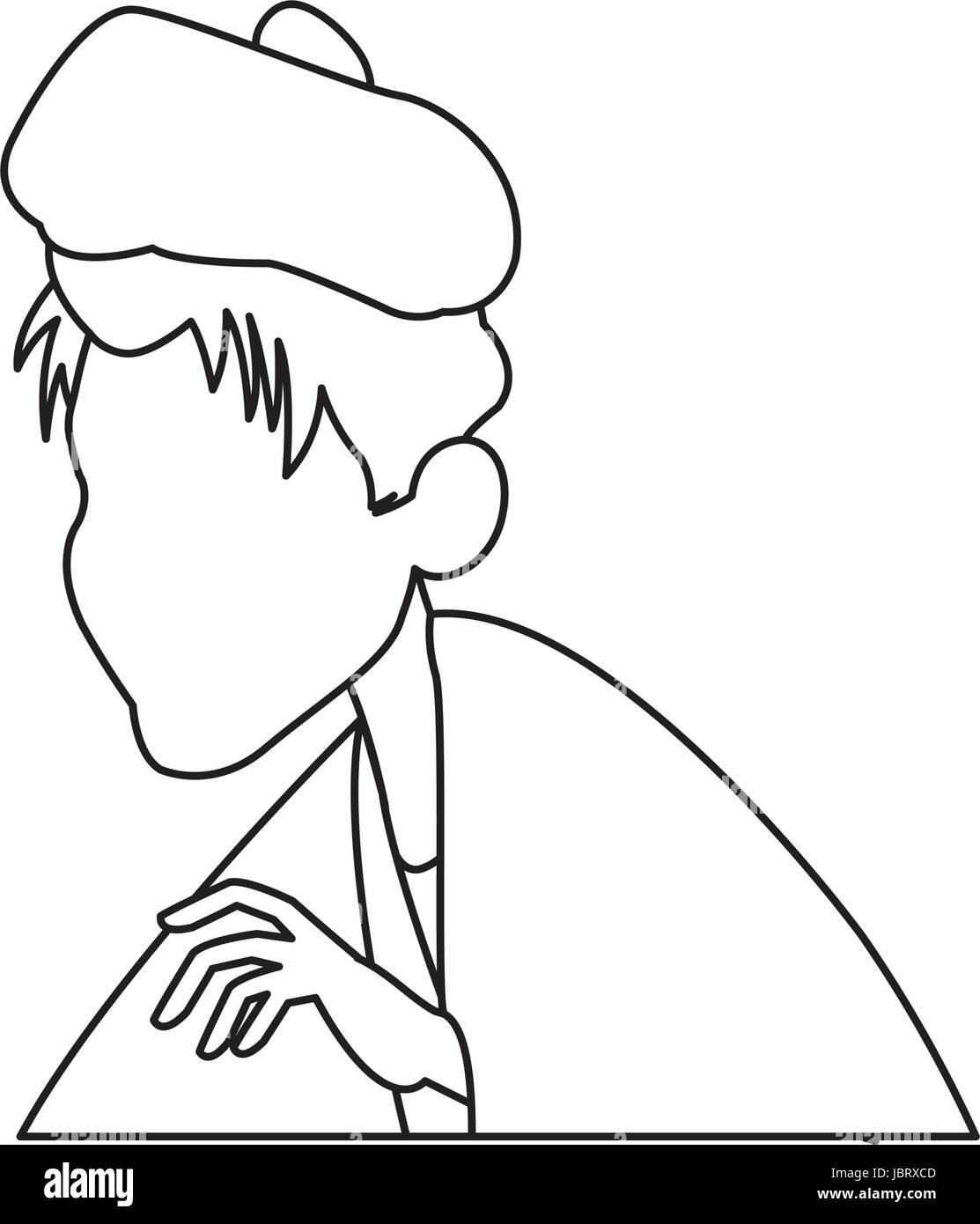 young man with fever wrapped in blanket Stock Vector Image & Art Alamy