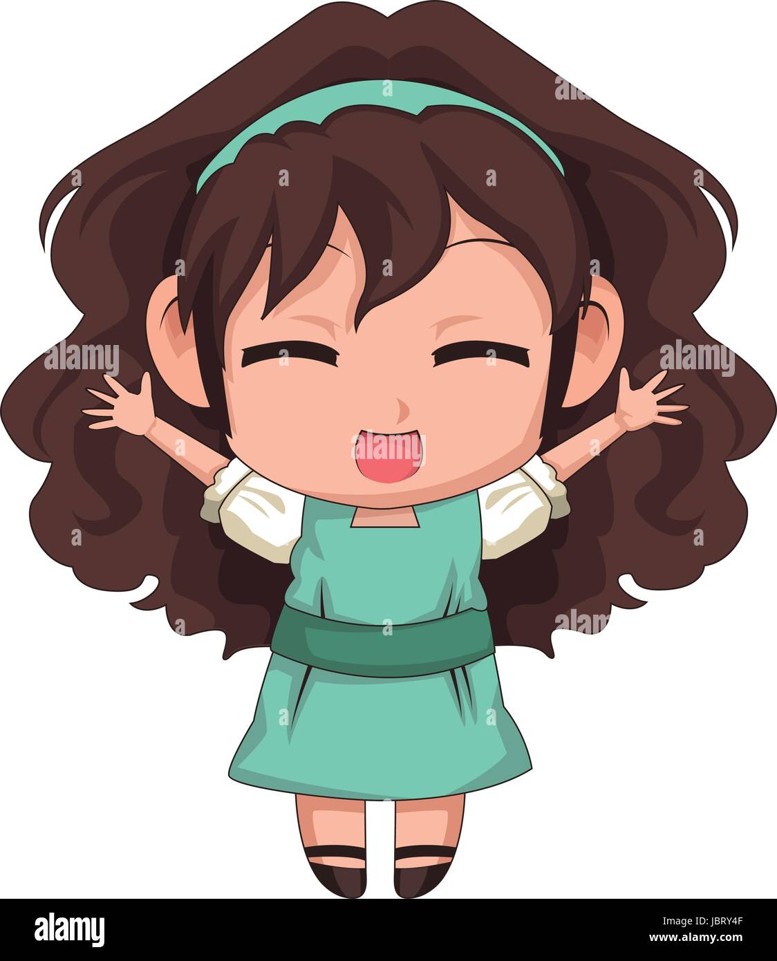 cute anime chibi little girl cartoon style Stock Vector Image & Art - Alamy