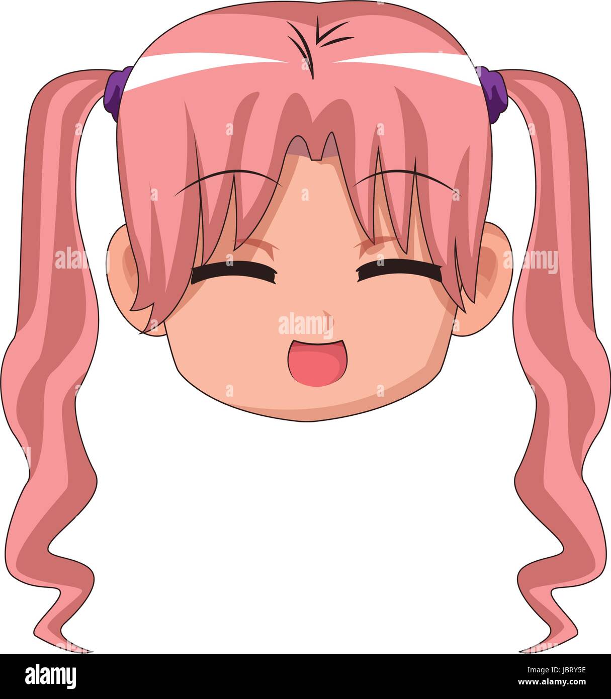 Cute Cartoon Anime Little Girl Chibi Character Stock Vector Image Art Alamy