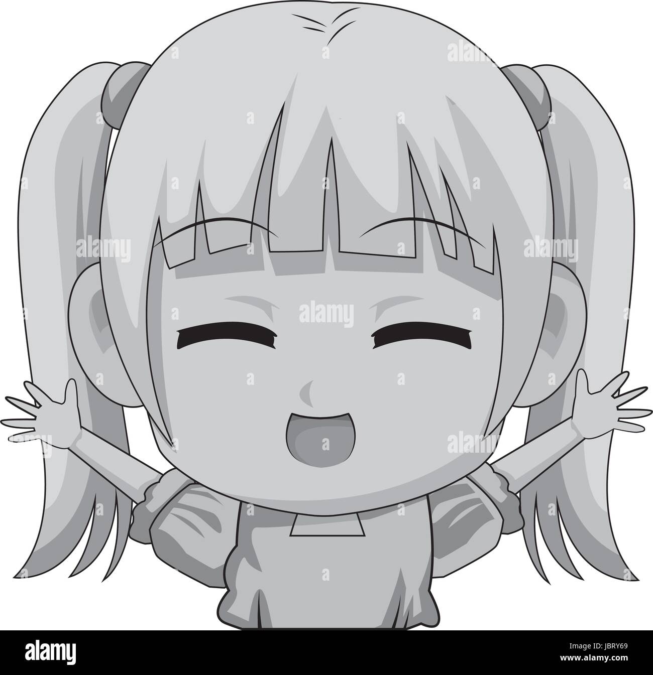 cute cartoon anime little girl chibi character Stock Vector Image & Art ...