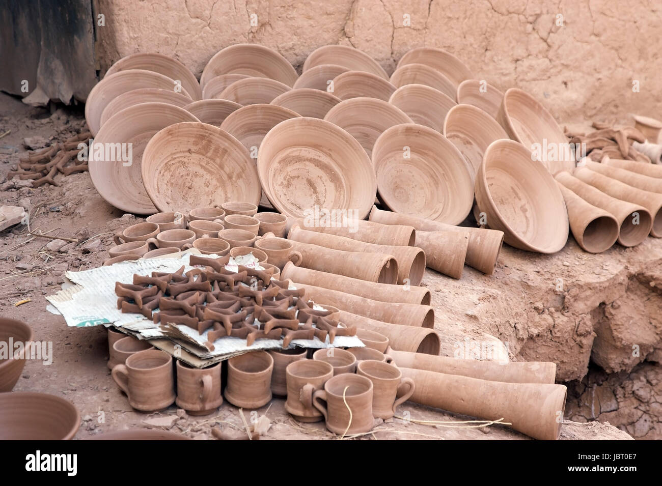Pottery at the pottery factory in the South of Morocco Stock Photo Alamy