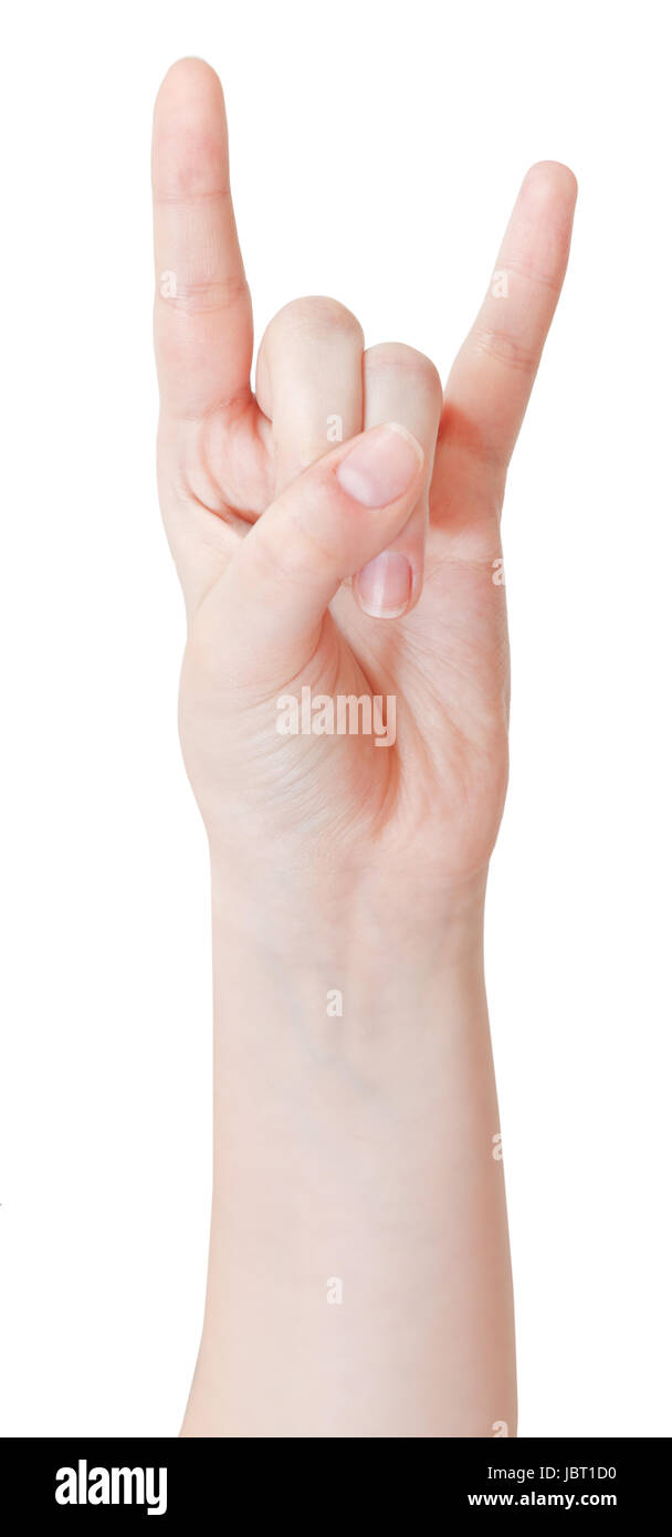 Sign Horns Hand Gesture Isolated High Resolution Stock Photography and