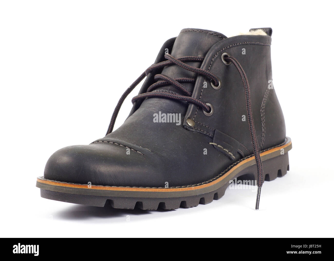 man's black shoes isolated on white background Stock Photo - Alamy