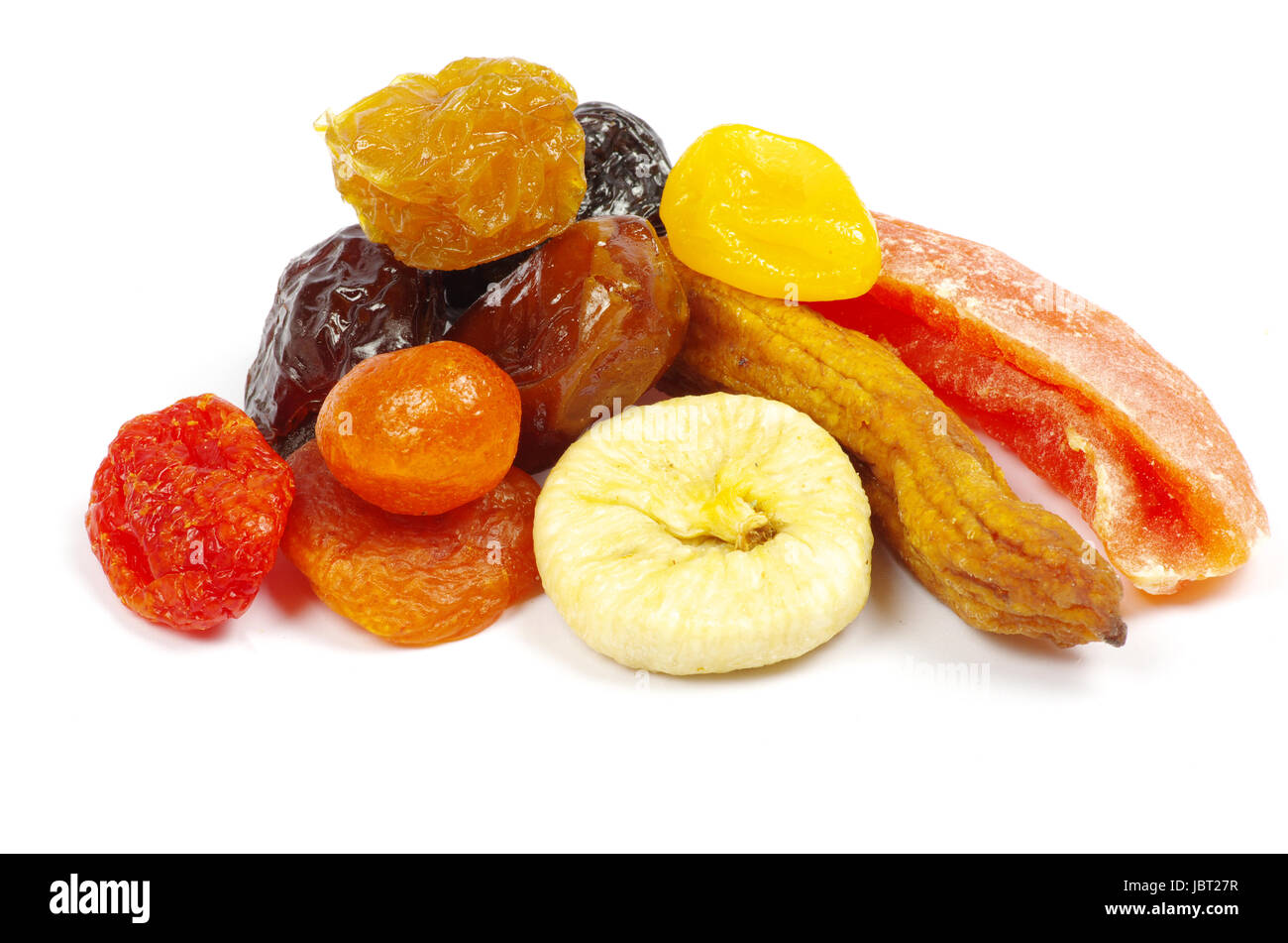 mix dried fruits collection on white Stock Photo - Alamy