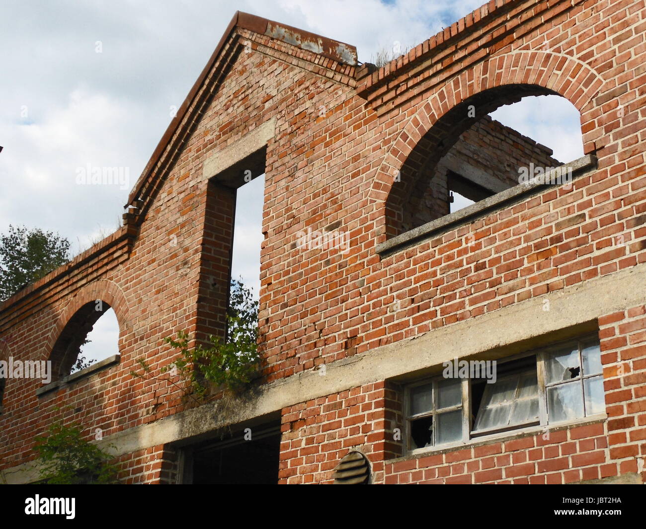 factory ruin without roof Stock Photo