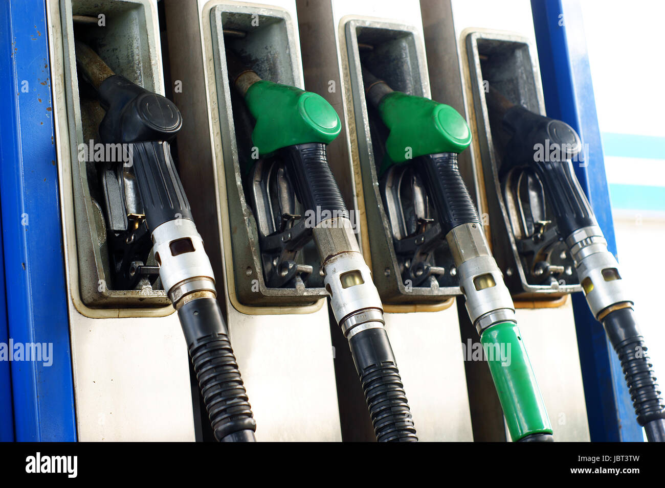 gas pump handles, nozzles Stock Photo Alamy