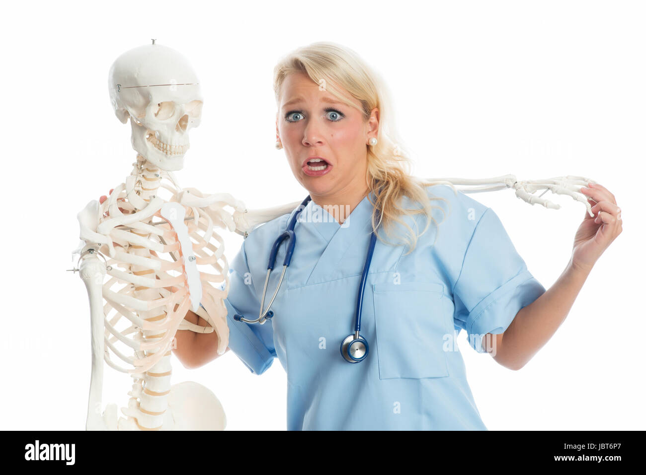nurse with skeleton Stock Photo - Alamy
