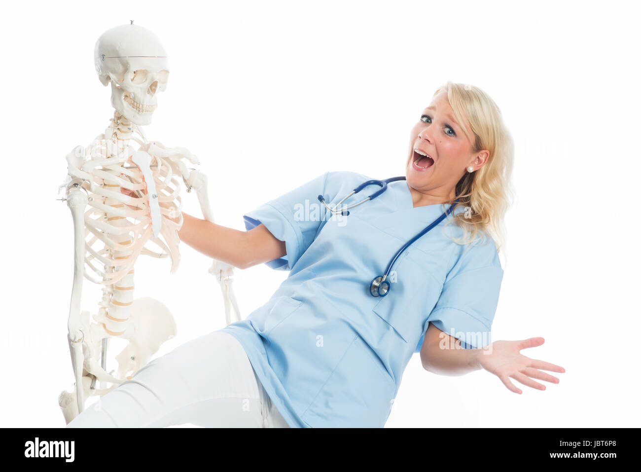 nurse with skeleton Stock Photo - Alamy
