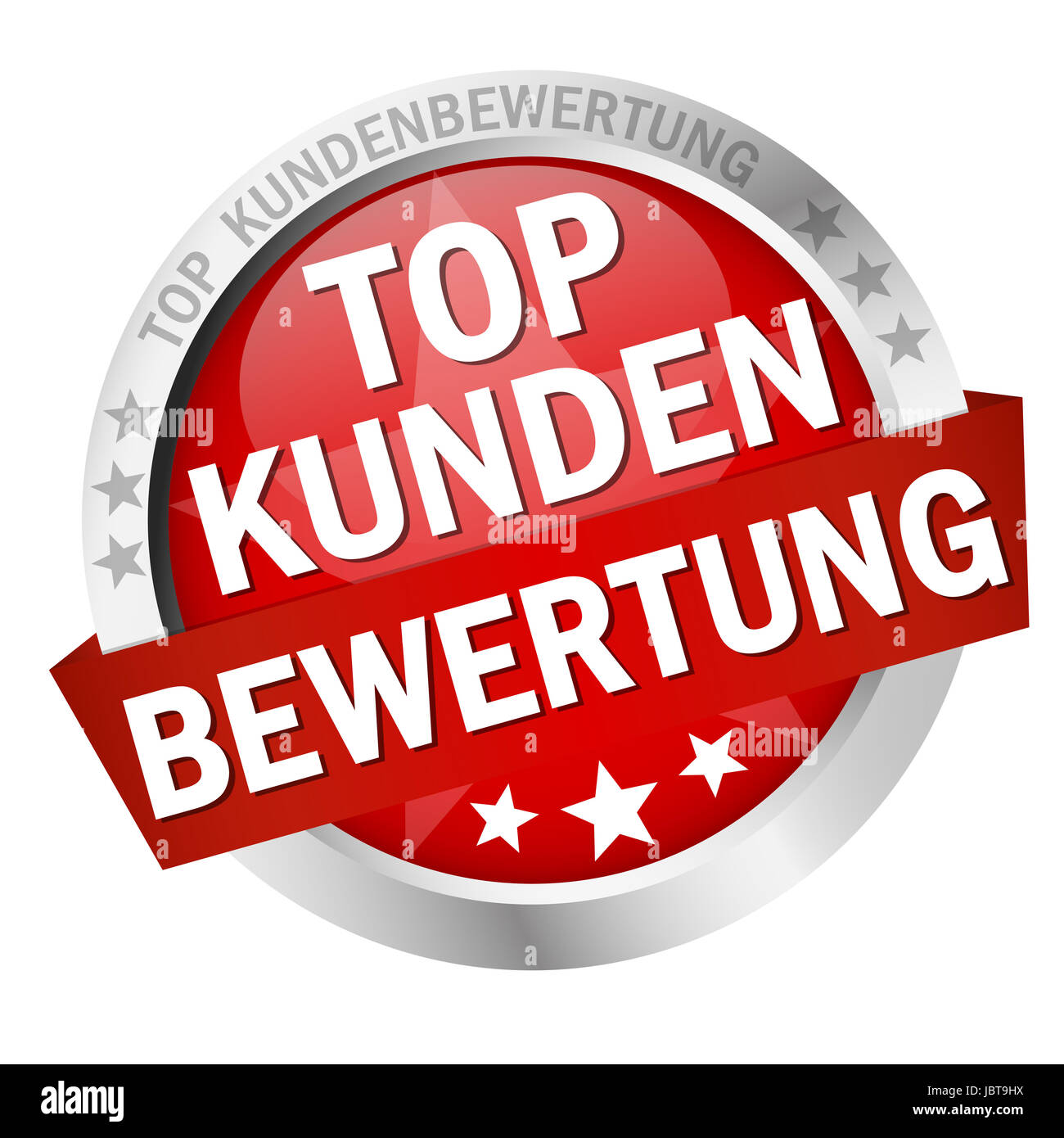 colored isolated button TOP KUNDENBEWERTUNG Stock Photo