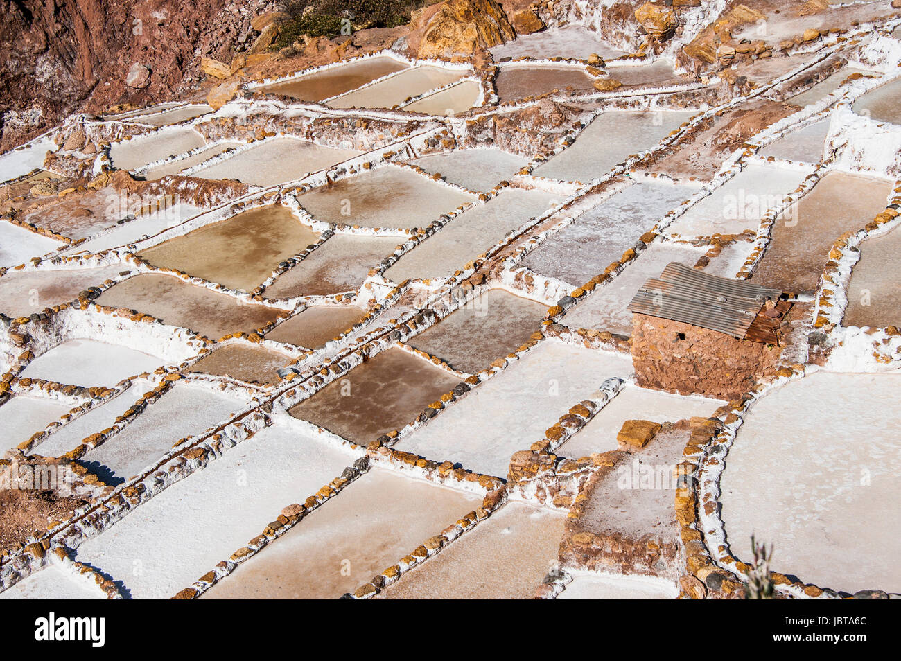 Salinas de Maras, the traditional inca salt field in Maras near Cuzco ...
