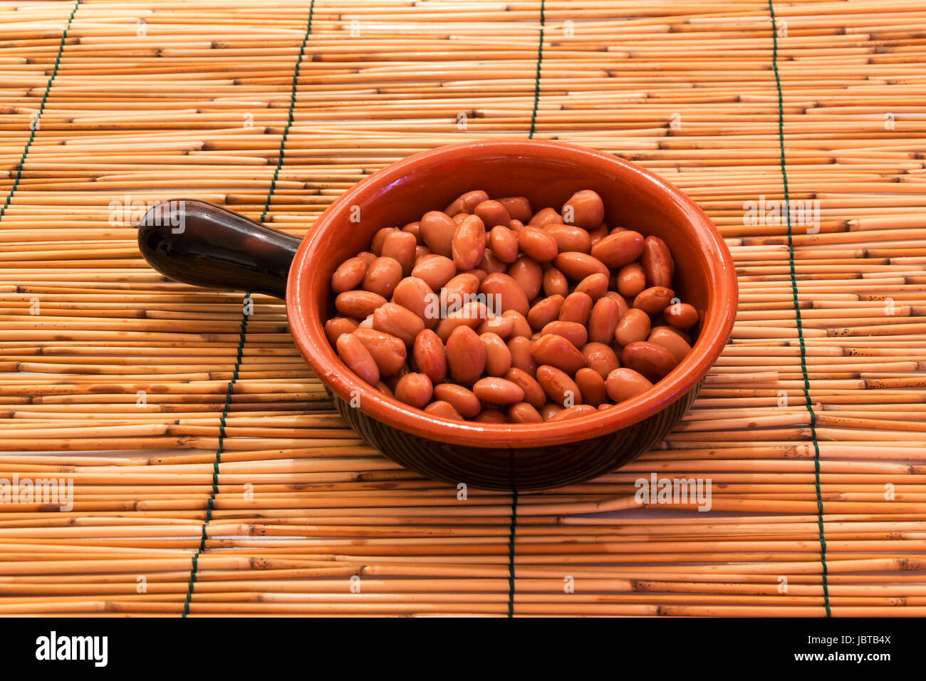 Ceramic dish with fresh beans Stock Photo