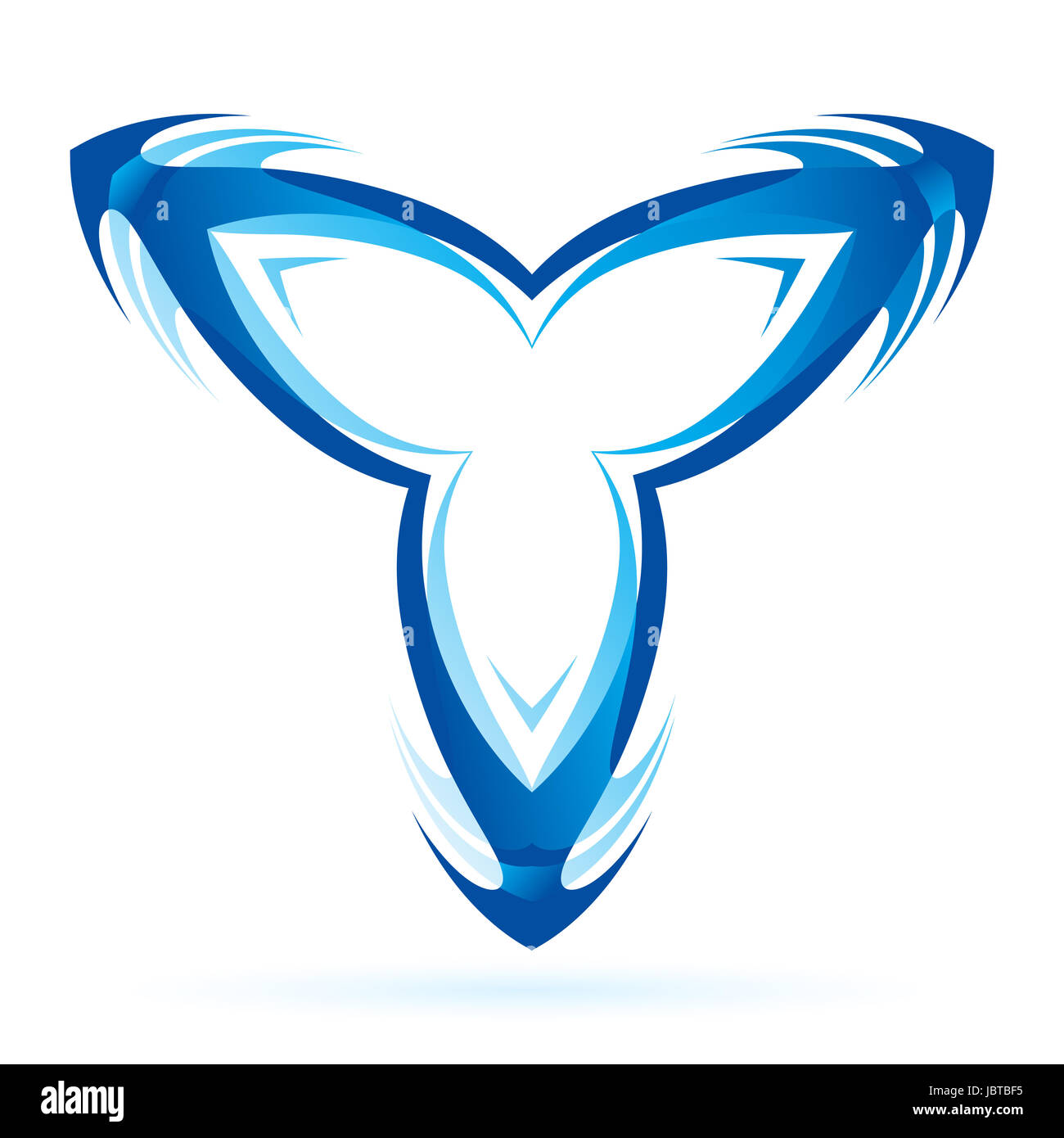 Graphic branched blue element on the white background Stock Photo - Alamy