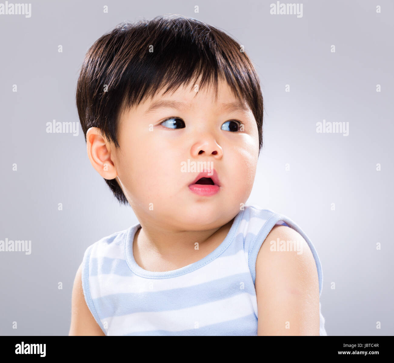 Asian baby boy looking another side Stock Photo Alamy