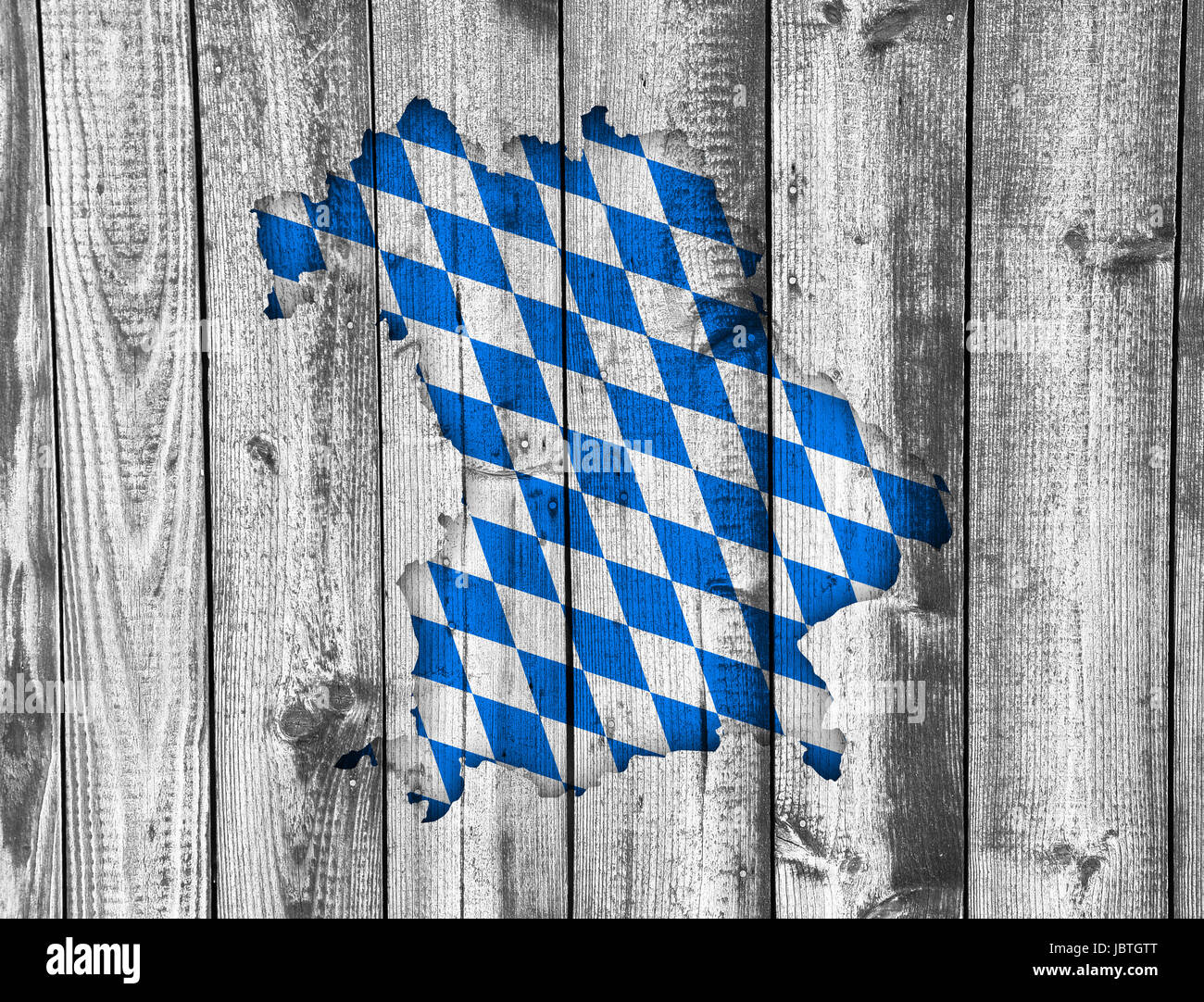 Map and flag of Bavaria on weathered wood Stock Photo - Alamy