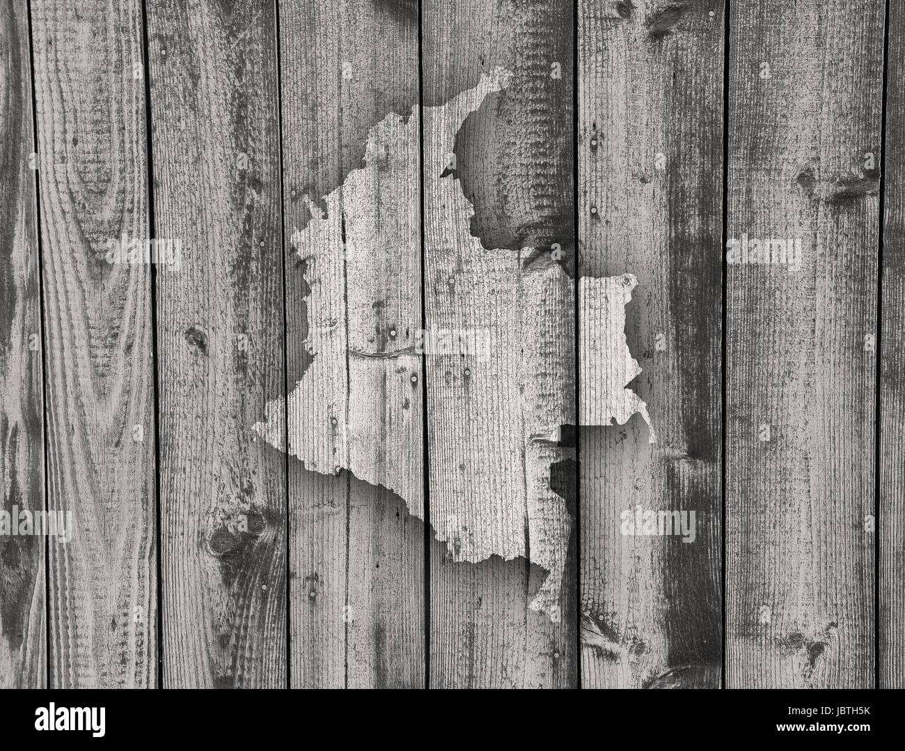 Map of Colombia on weathered wood Stock Photo - Alamy