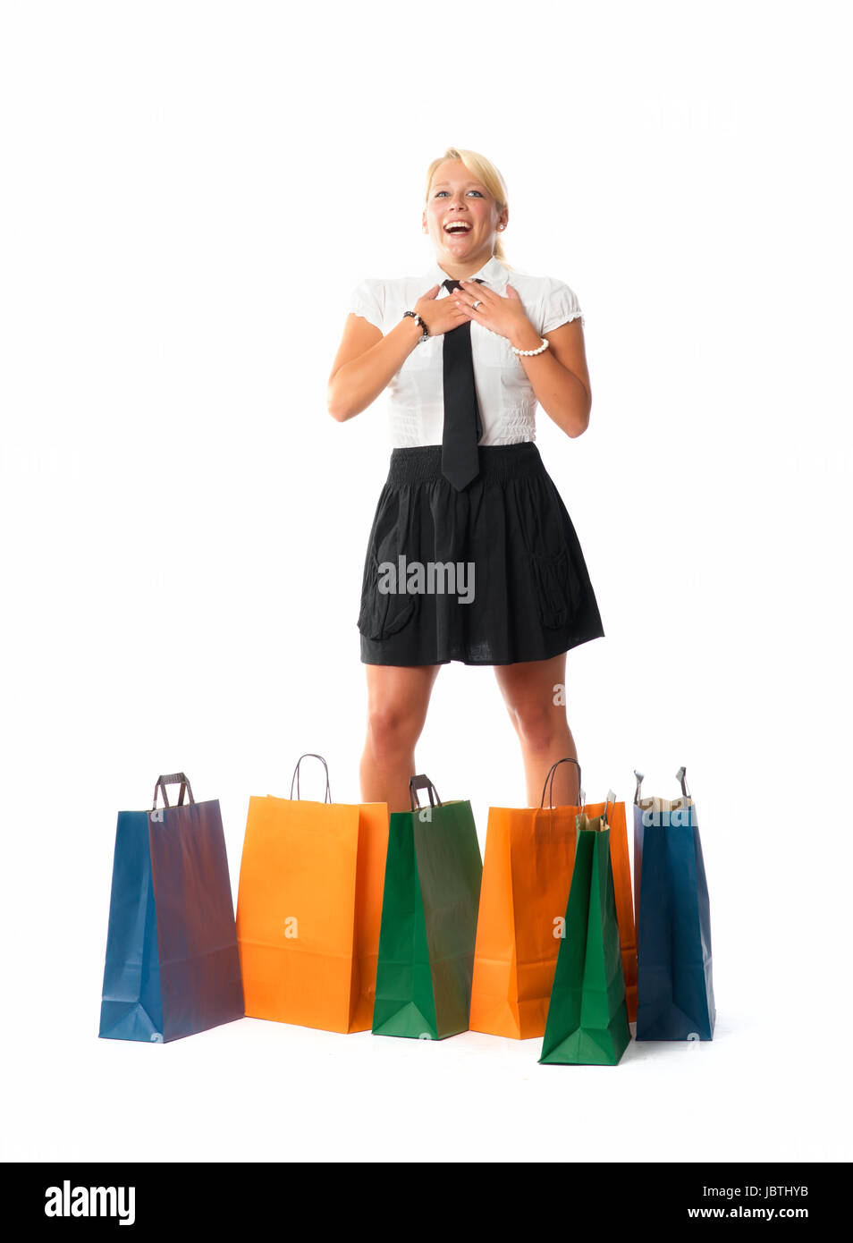 blonde paperbags Stock Photo