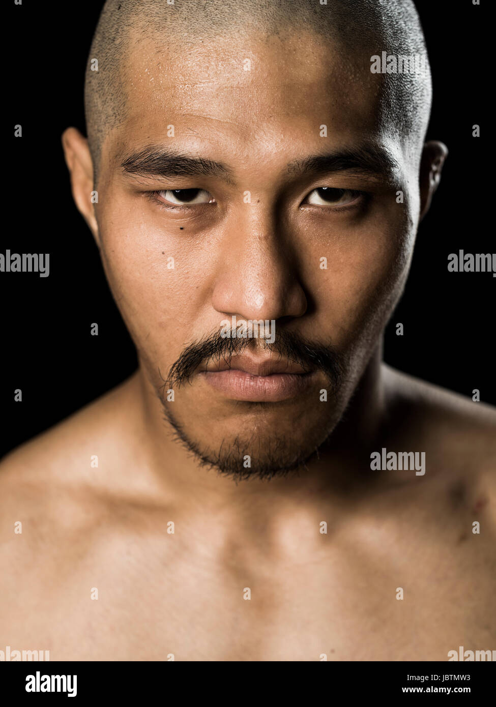 Portrait of MMA fighter Erson Yamamoto at Krazy Bee Gym, Itoman City, Okinawa, Japan Stock Photo