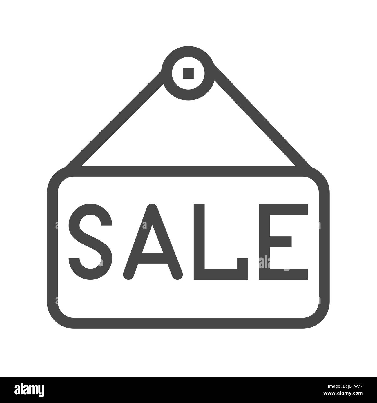 Nameplate Sale Thin Line Vector Icon. Flat icon isolated on the white background. Editable EPS file. Vector illustration. Stock Vector