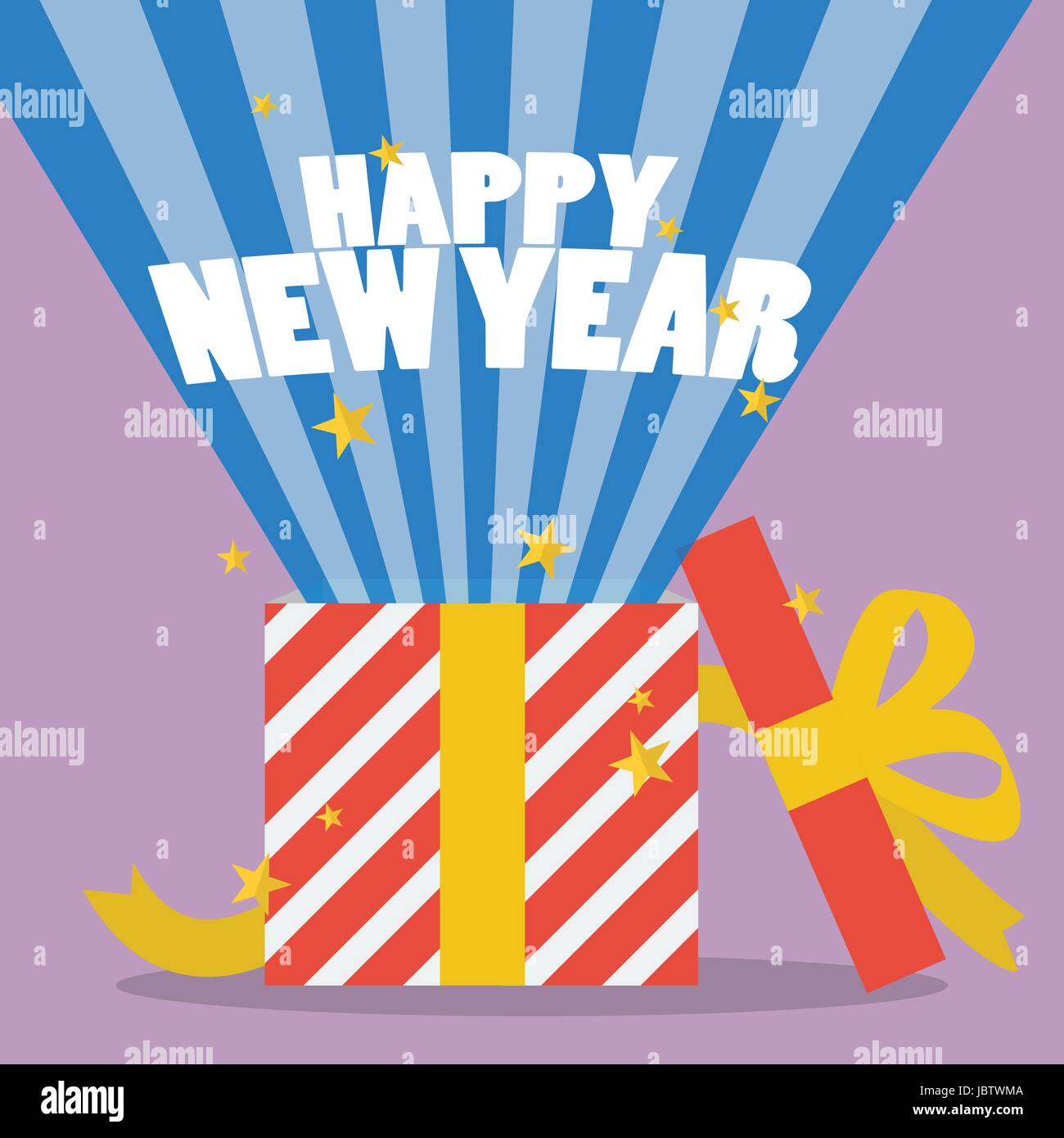 Happy new year with a gift box. vector illustration Stock Vector Image ...