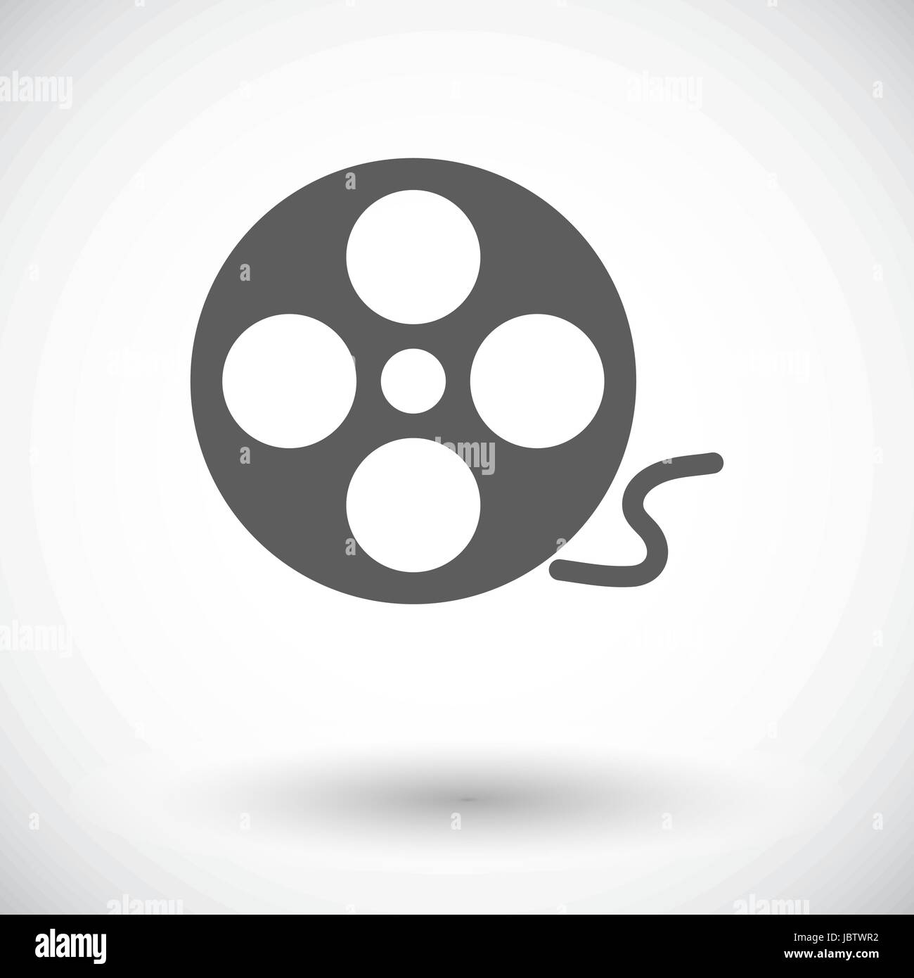 Reel of film. Single flat icon on white background. Vector illustration. Stock Vector