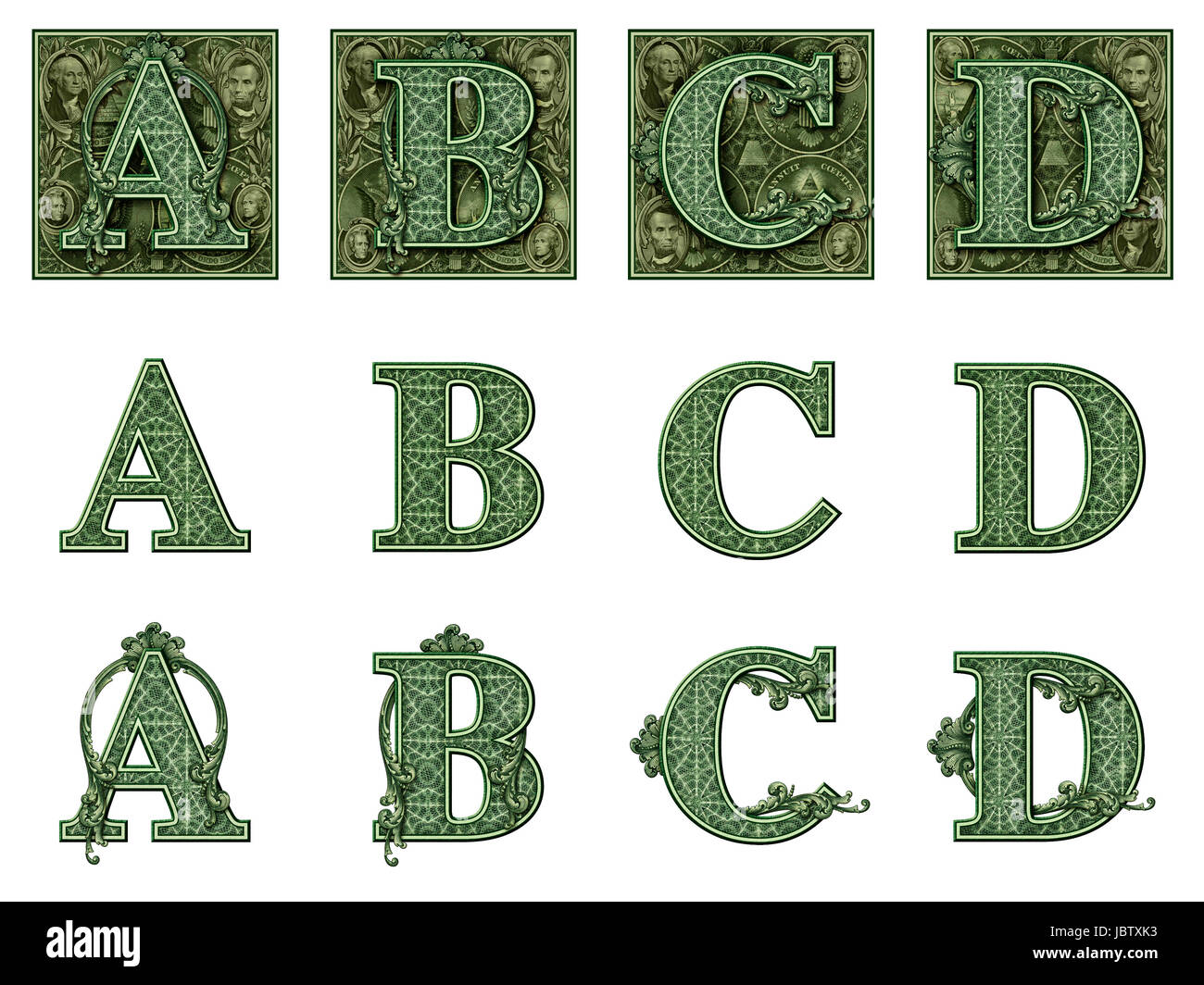 PhotoIllustration using parts of U.S. currency bills retouched and re