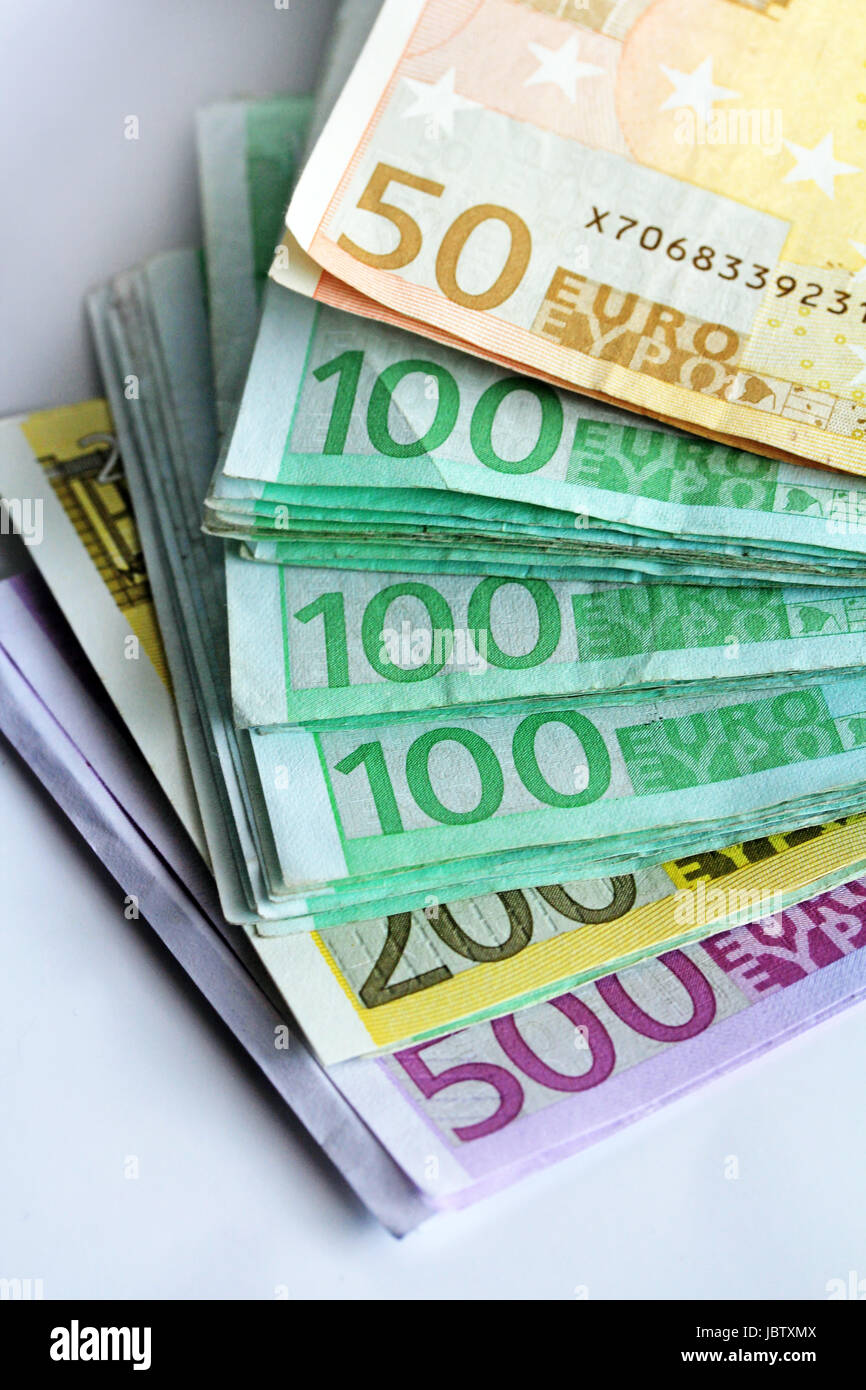 many euro notes Stock Photo