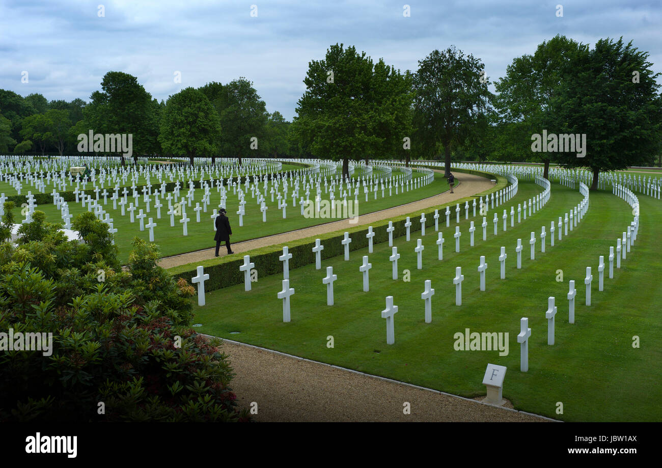 Cambridge American Cemetery and Memorial, Madingley, Cambridgeshire, England,UK June 2016 Cambridge American Cemetery and Memorial is a cemetery and c Stock Photo