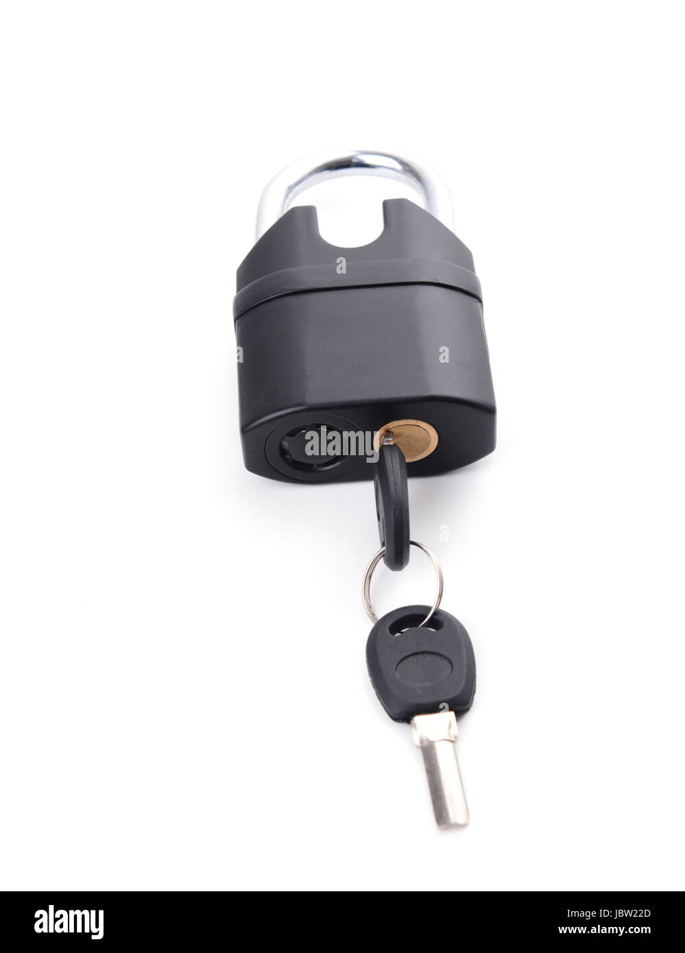 padlock with key isolated on white background Stock Photo - Alamy