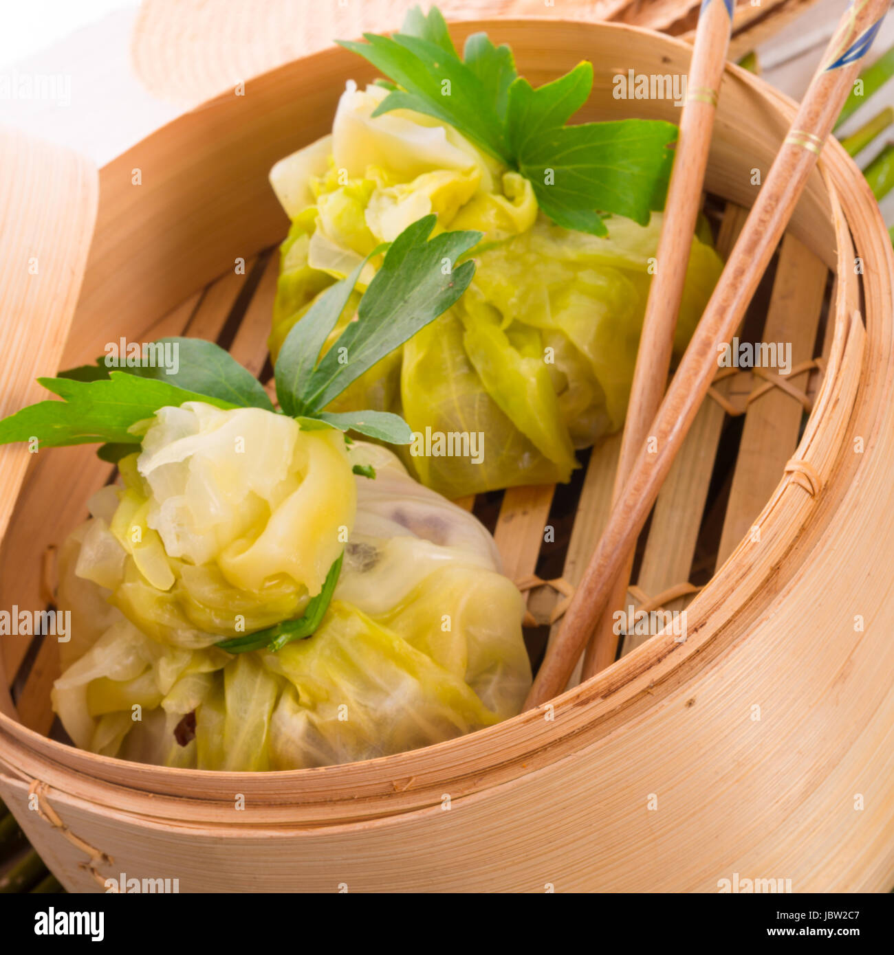 cabbage with rice bags Stock Photo Alamy