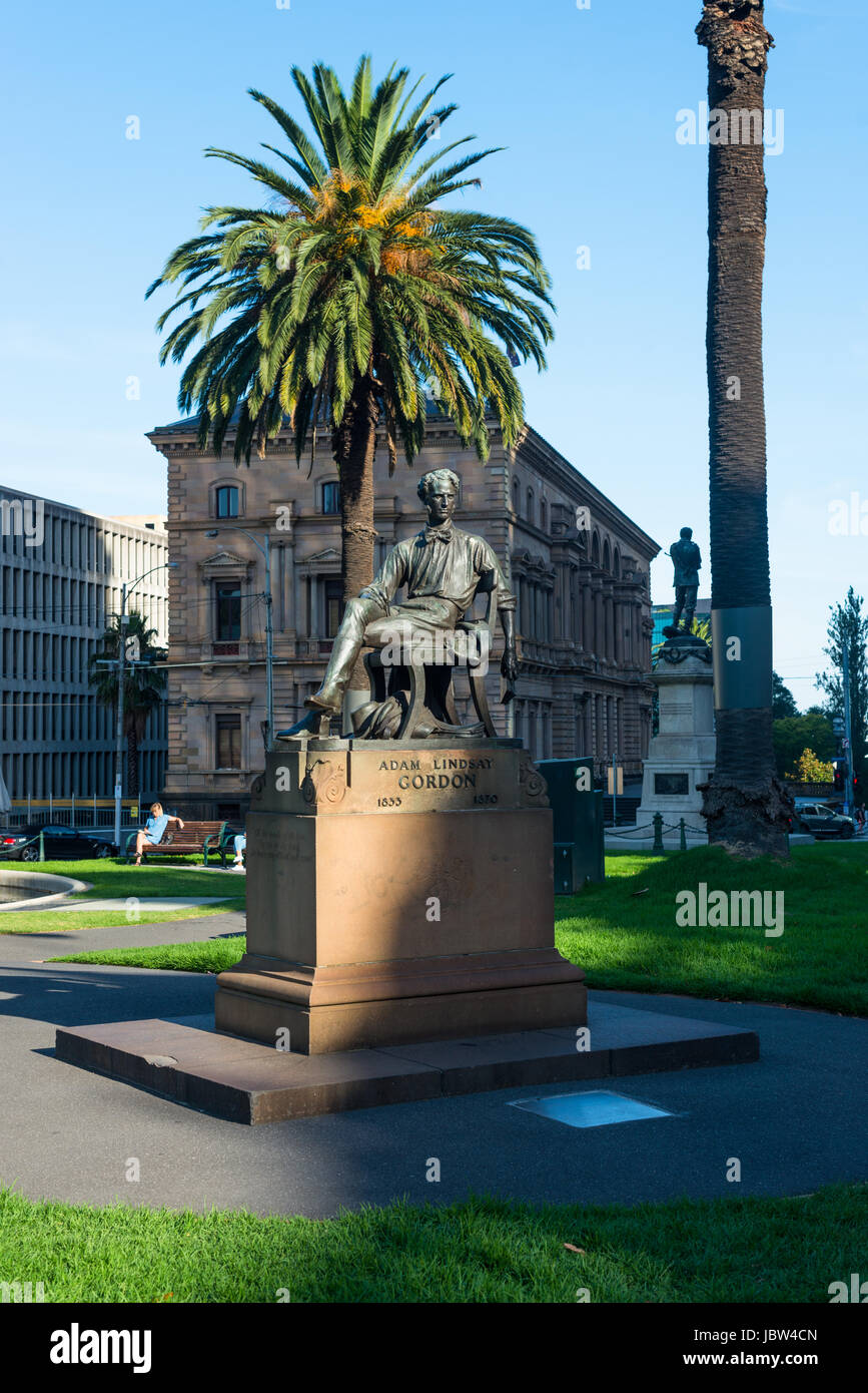 Statue Of Adam Lindsay Gordon At Gordon's Reserve In The CBD Of ...